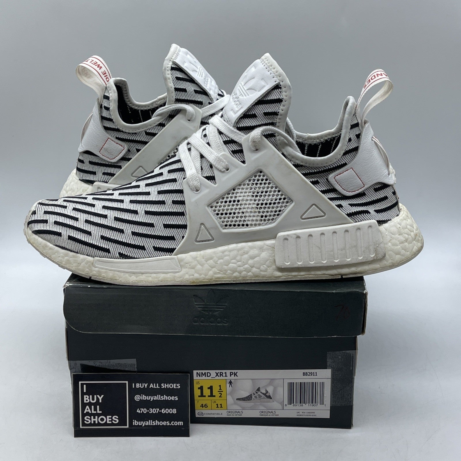 Size 11.5 - Adidas NMD_XR1 PK Zebra (BB2911)
