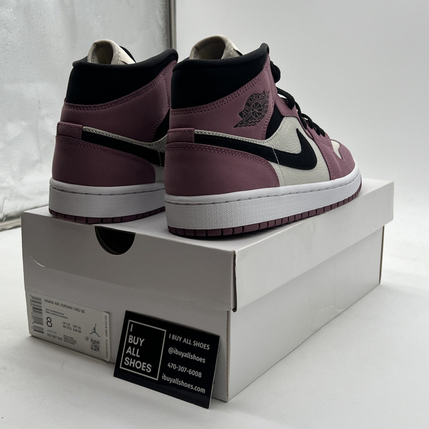 Size 8W - Air Jordan Retro 1 Mid Mulberry Pink  (DC7267-500)