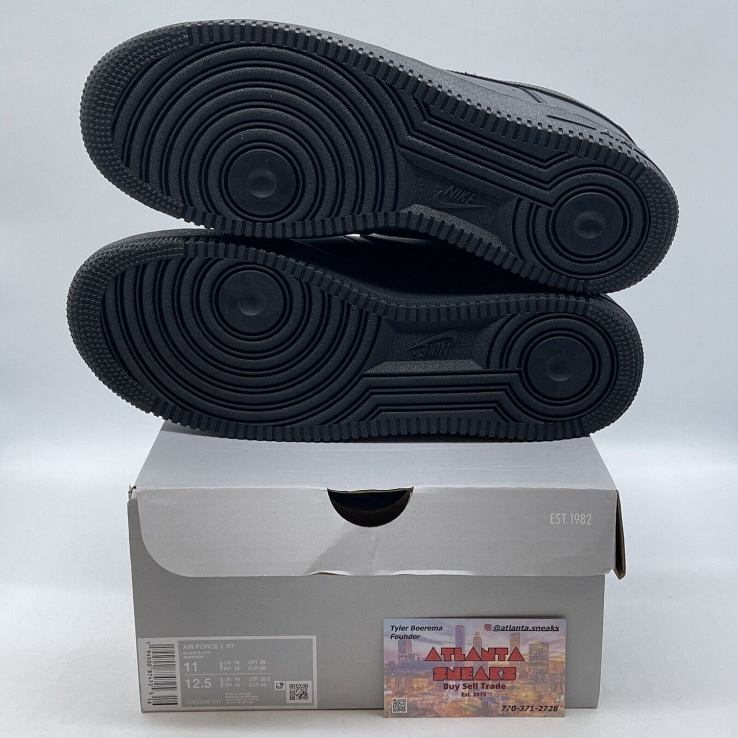 Size 11 - Nike Air Force 1 '07 Low Triple Black Leather (CW2288-001)