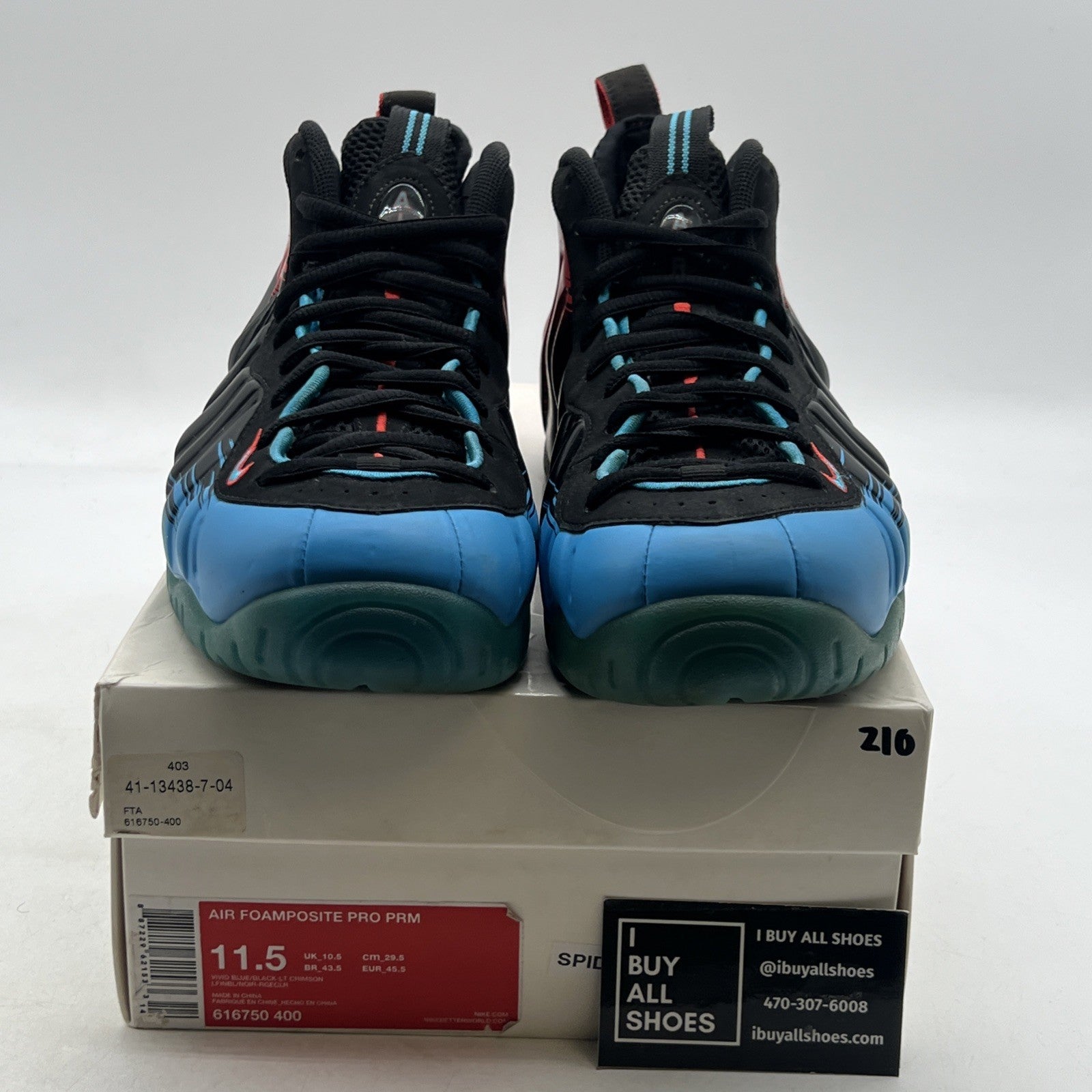 Size 11.5 - Nike Air Foamposite Pro Spider-Man (616750-400)