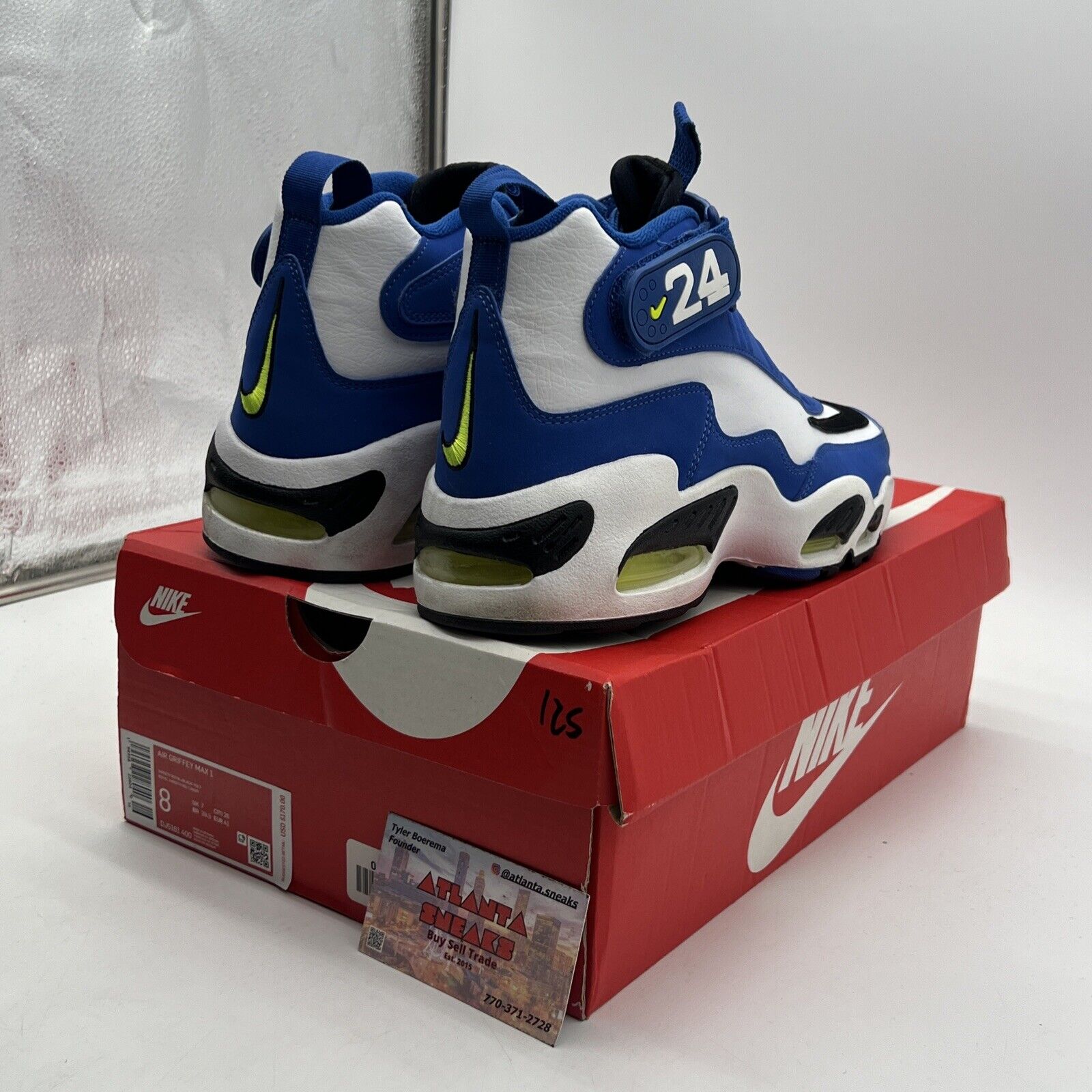 Size 8 - Nike Air Griffey Max 1 2021 Varsity Royal Black White Suede DJ5161-400