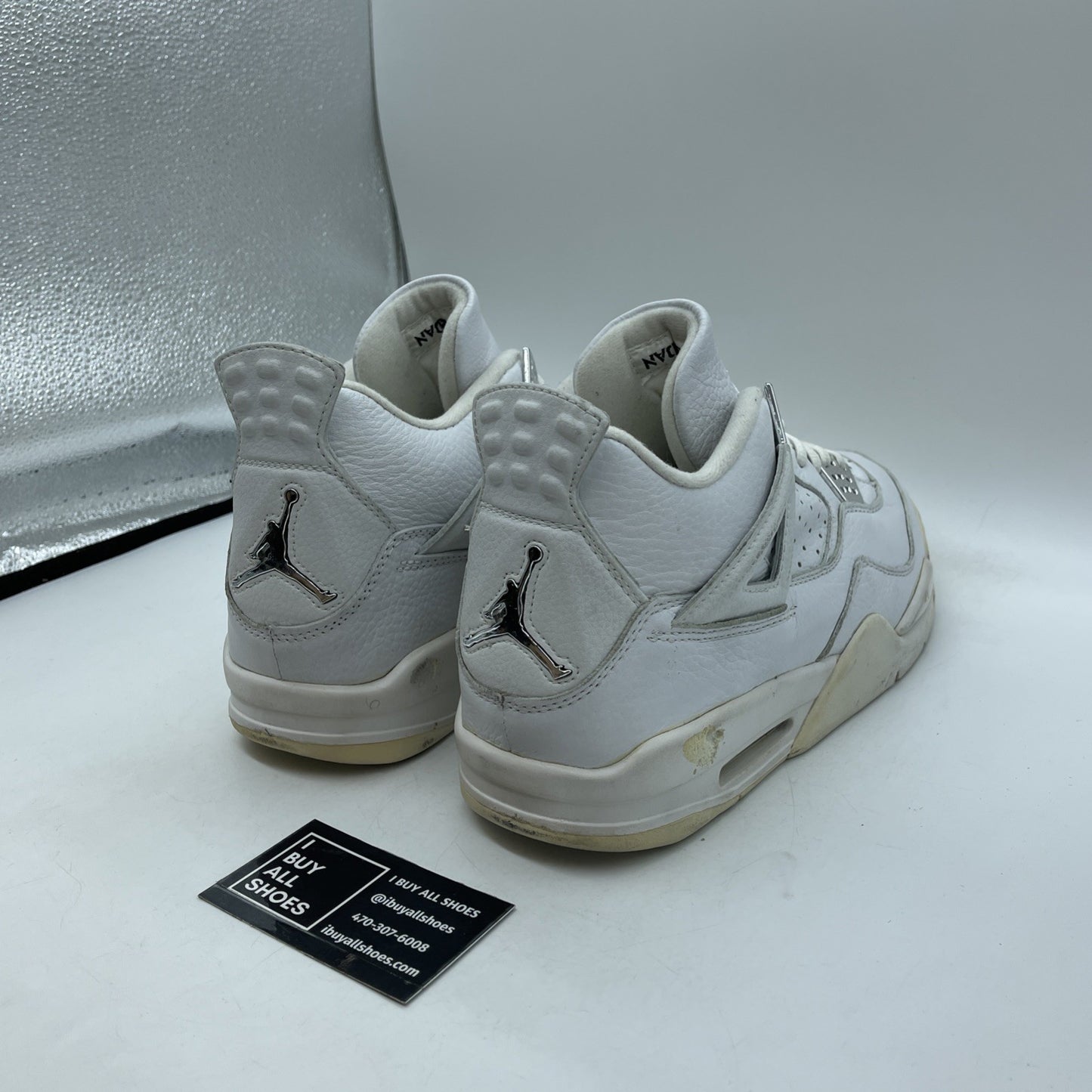 Size 13 - Air Jordan 4 Retro+ 2000 Bling White Silver Leather (136030-111)