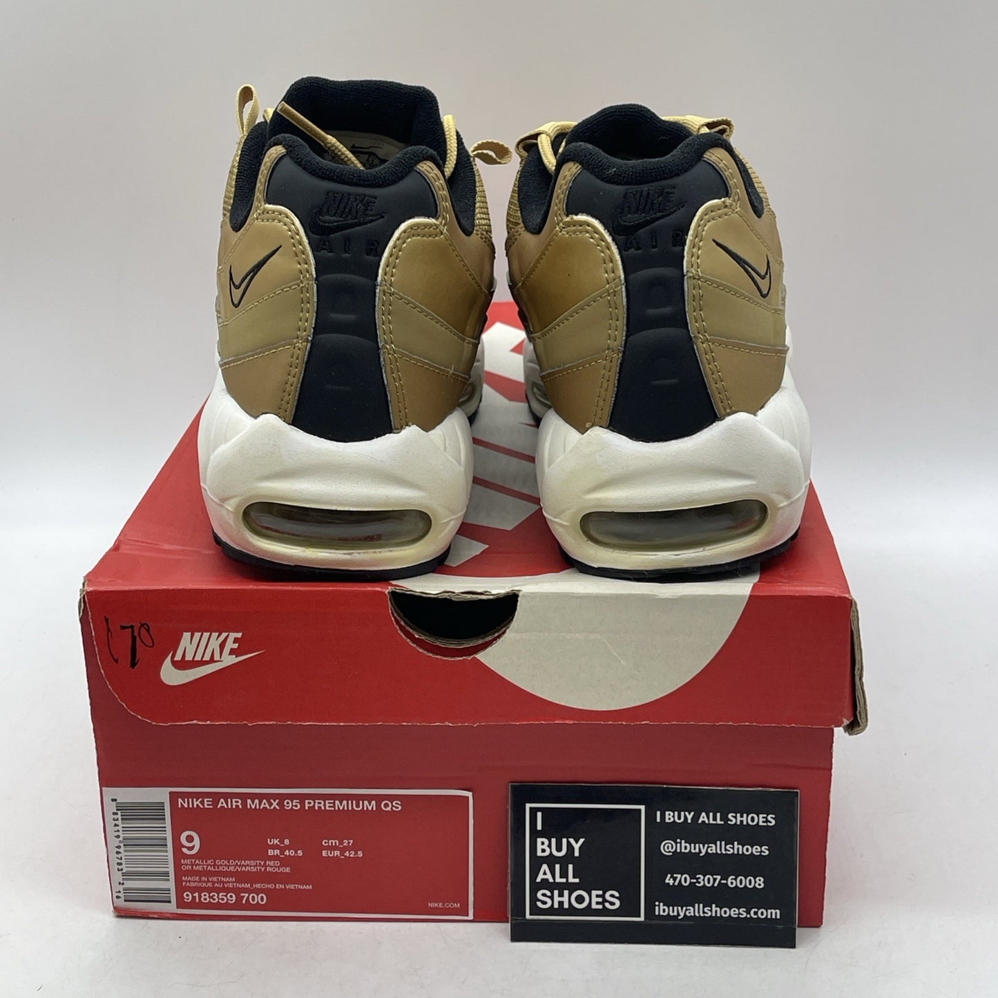Size 9 - Nike Air Max 95 QS Metallic Gold (918359-700)