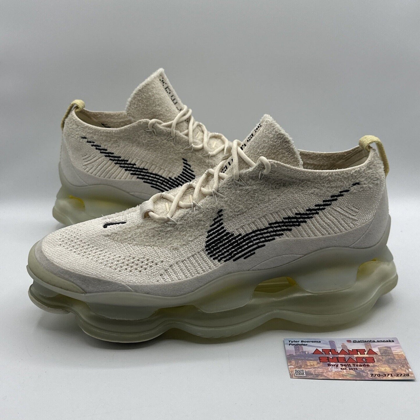 Size 12 - Nike Air Max Scorpion FK Low Lemon Wash White Yellow Fuzzy Big Bubble