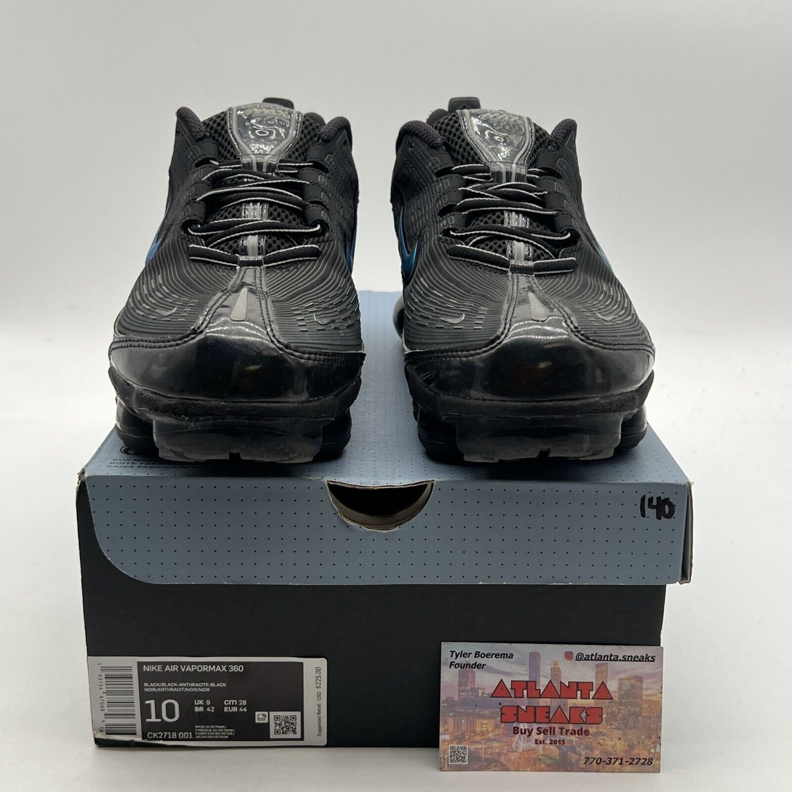 Size 10 - Nike Air VaporMax 360 Black (CK2718-001)