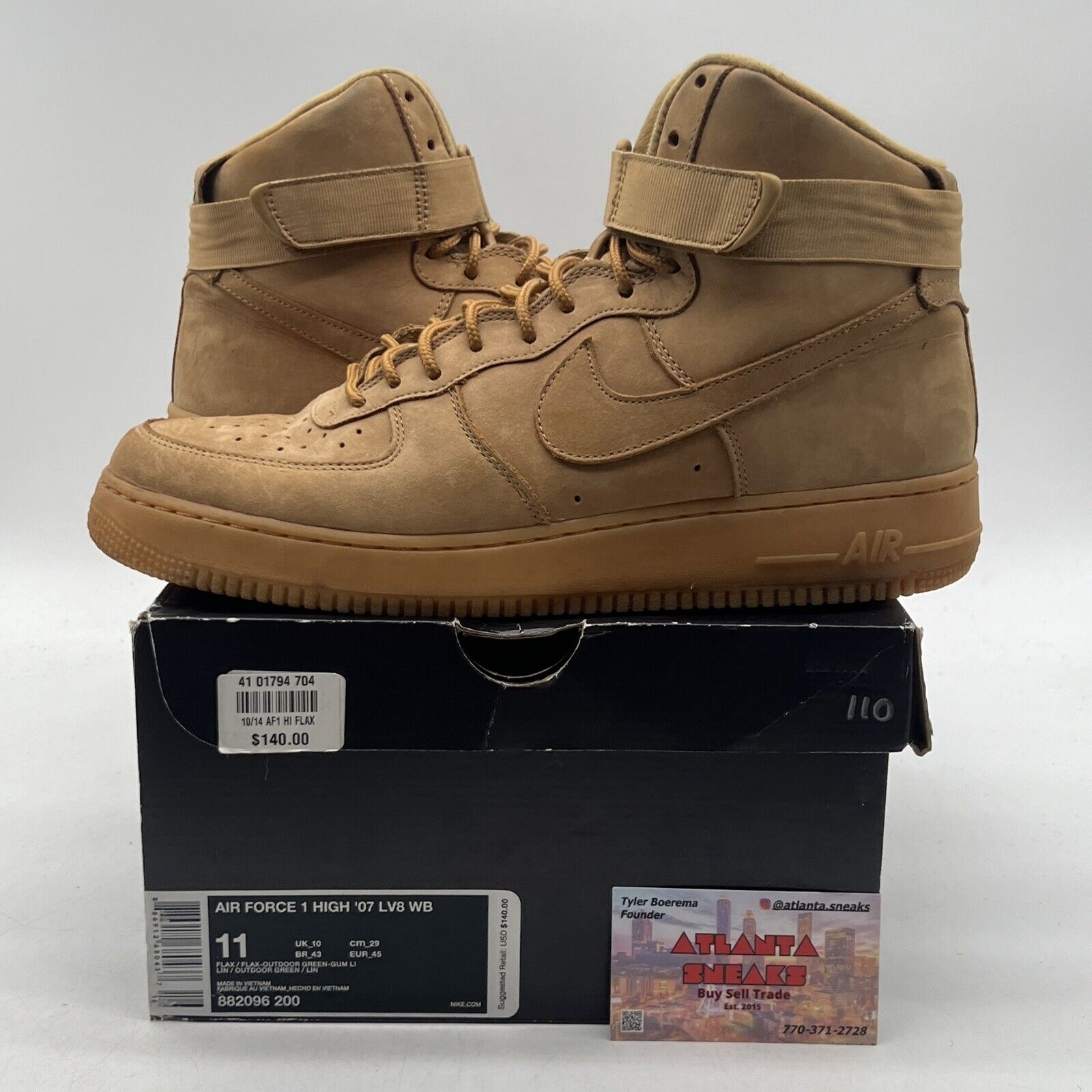 Size 11 - Nike Air Force 1 '07 LV8 WB High Flax Suede (882096-200)