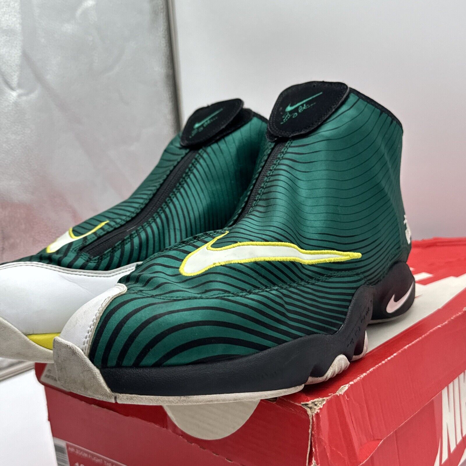 Size 12 - Nike Air Zoom Flight QS Sole Collector 2013 Green Yellow Black Suede