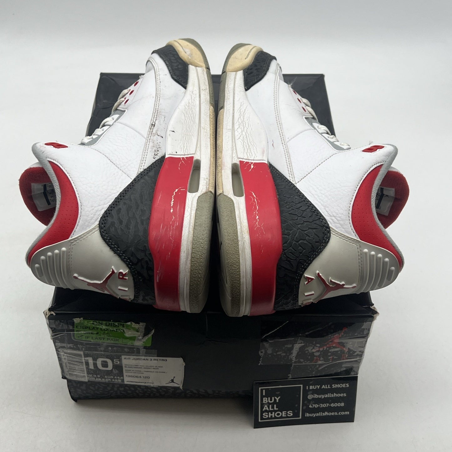Size 10.5 - Air Jordan 3 Retro 2013 Fire Red (136064-120)