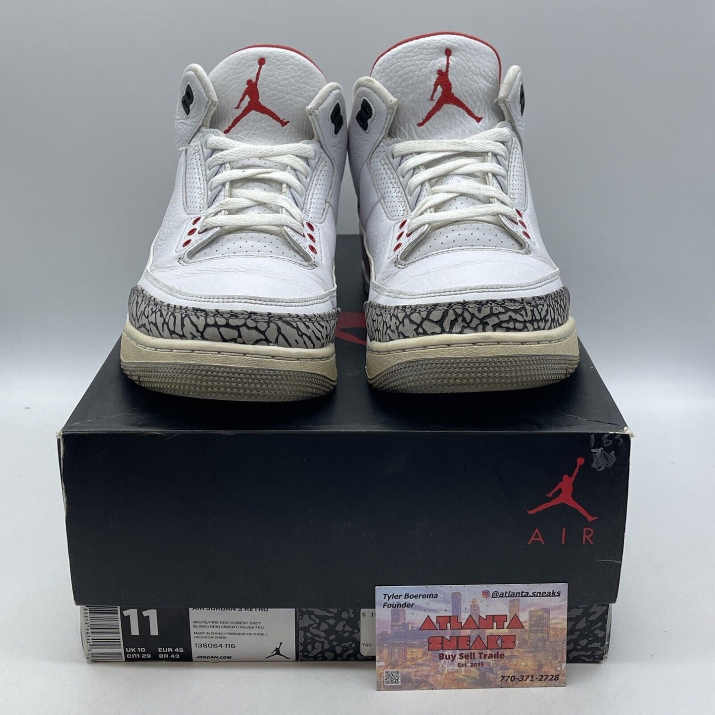 Size 11 - Jordan 3 Retro Hall of Fame 2018 Red Grey Suede White (136064-116)