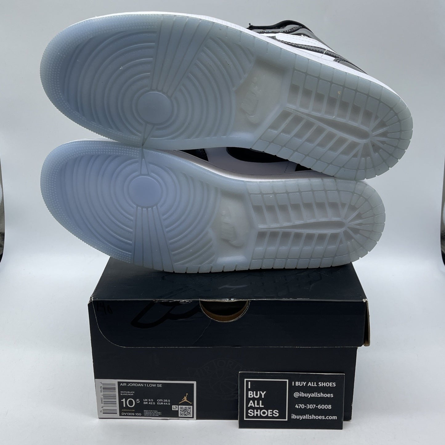 Size 10.5 - Jordan 1 Low SE Concord Black White Leather (DV1309-100)