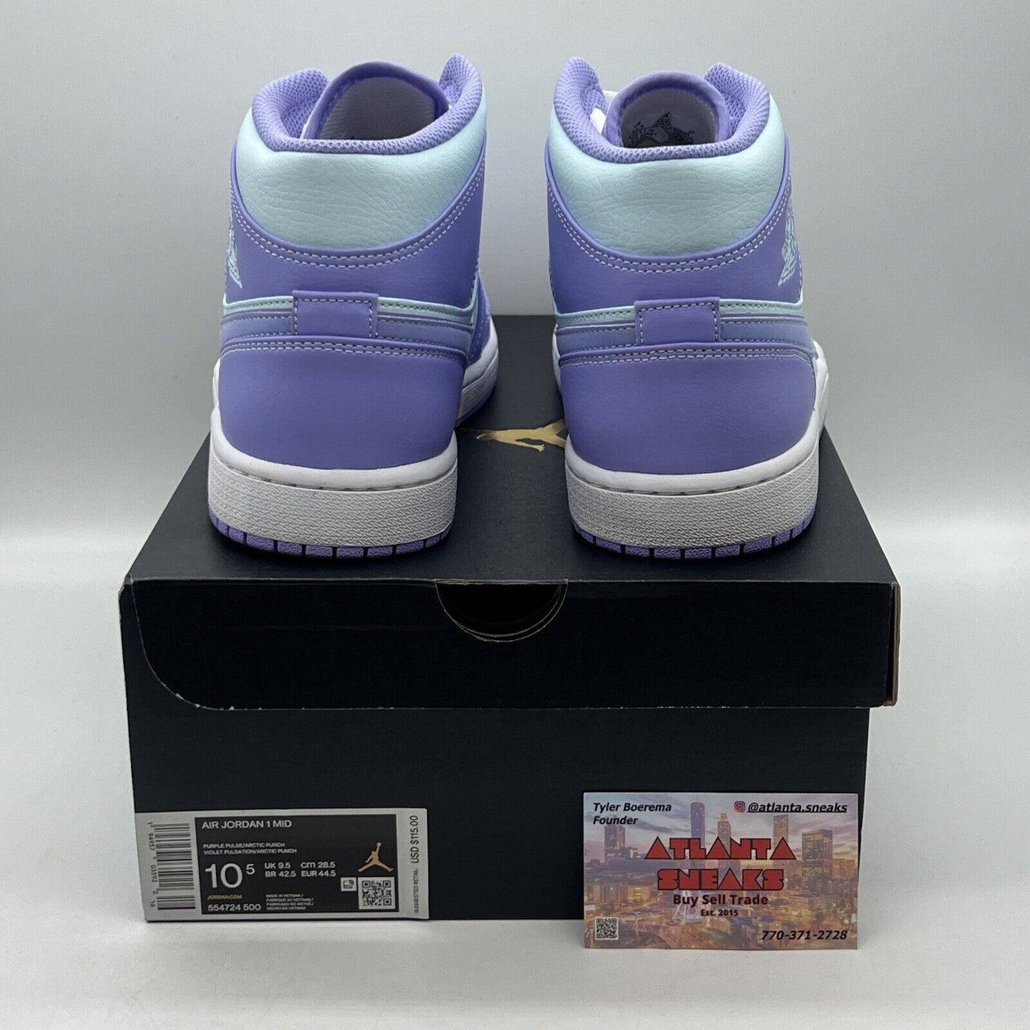 Size 10.5 - Jordan 1 Mid Purple Brand New Og All