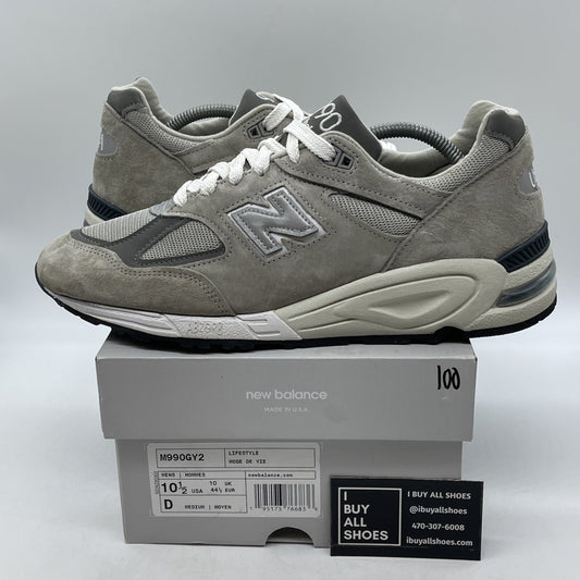 Size 10.5 - New Balance 990v2 Made in USA Grey Suede Leather (M990GY2)