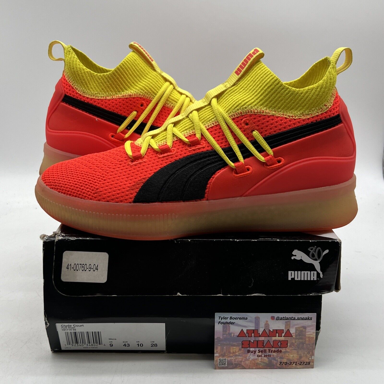 Size 10 - PUMA Clyde Court Disrupt Yellow Black (191715-02)