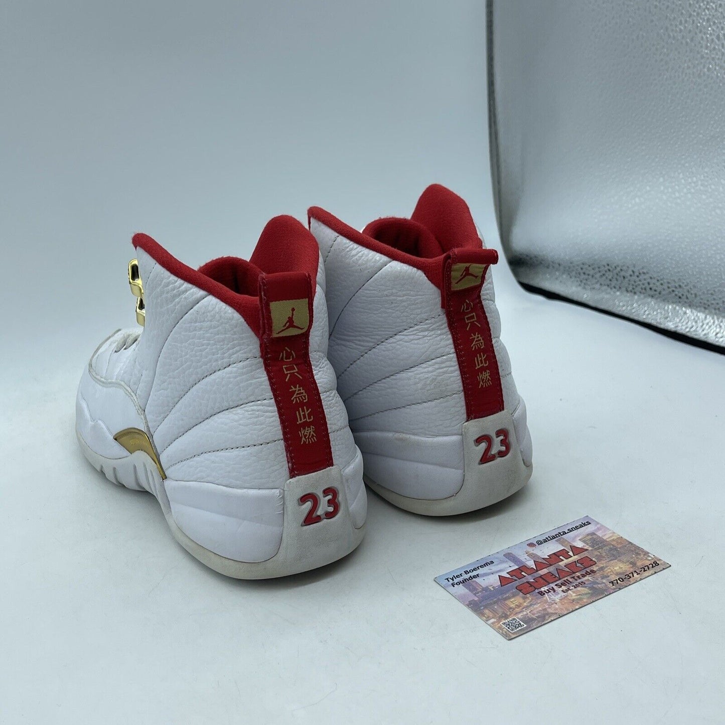 Size 7Y - Nike Air Jordan 12 XII Retro FIBA Gold Red White Leather  (153265-107)