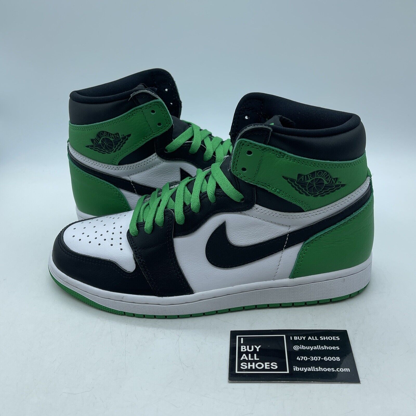 Size 9 - Air Jordan 1 Retro OG High Lucky Green White Black Leather (DZ5485-031)
