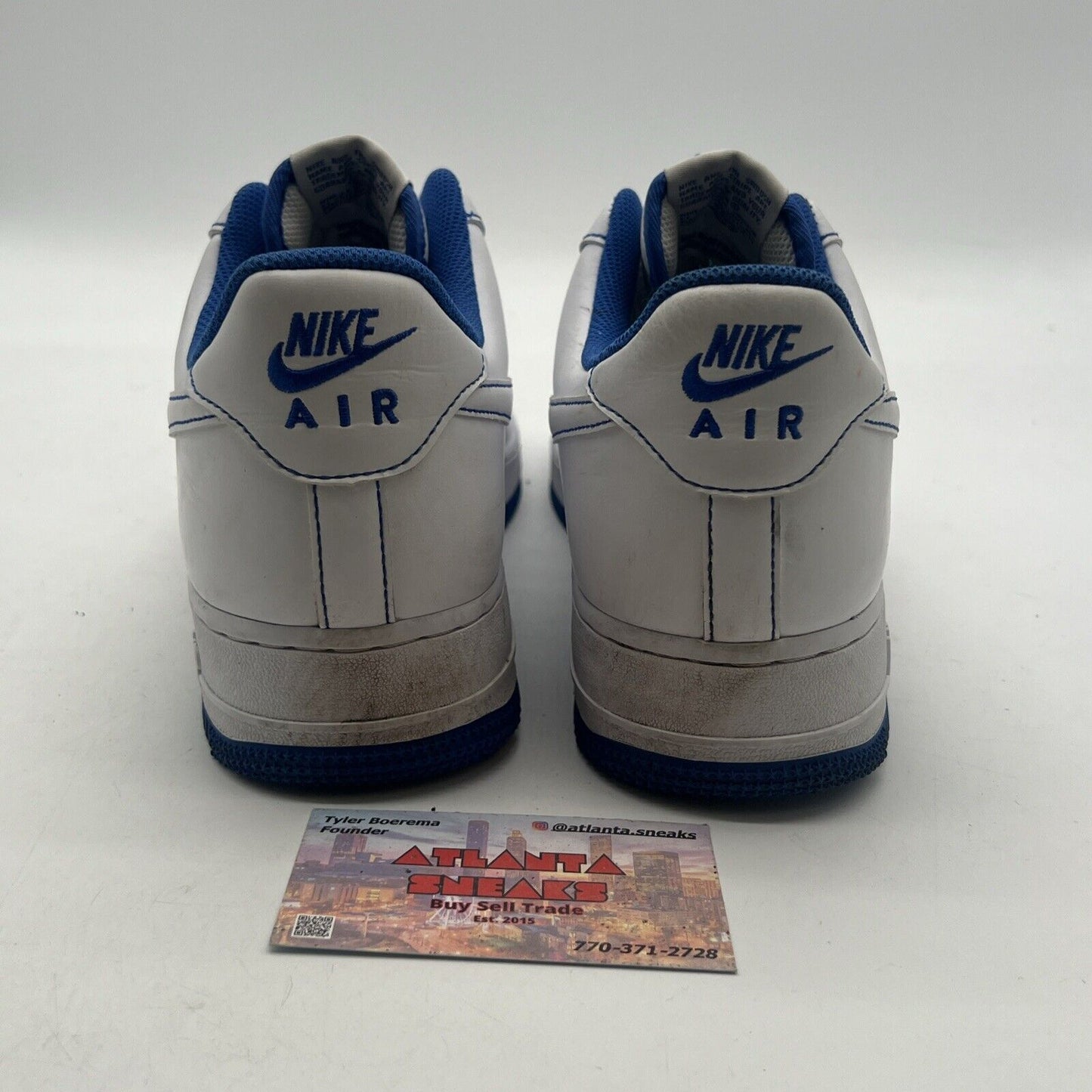 Size 10.5 - Nike Air Force 1 '07 Contrast Stitch - White Game Royal (CV1724-101)