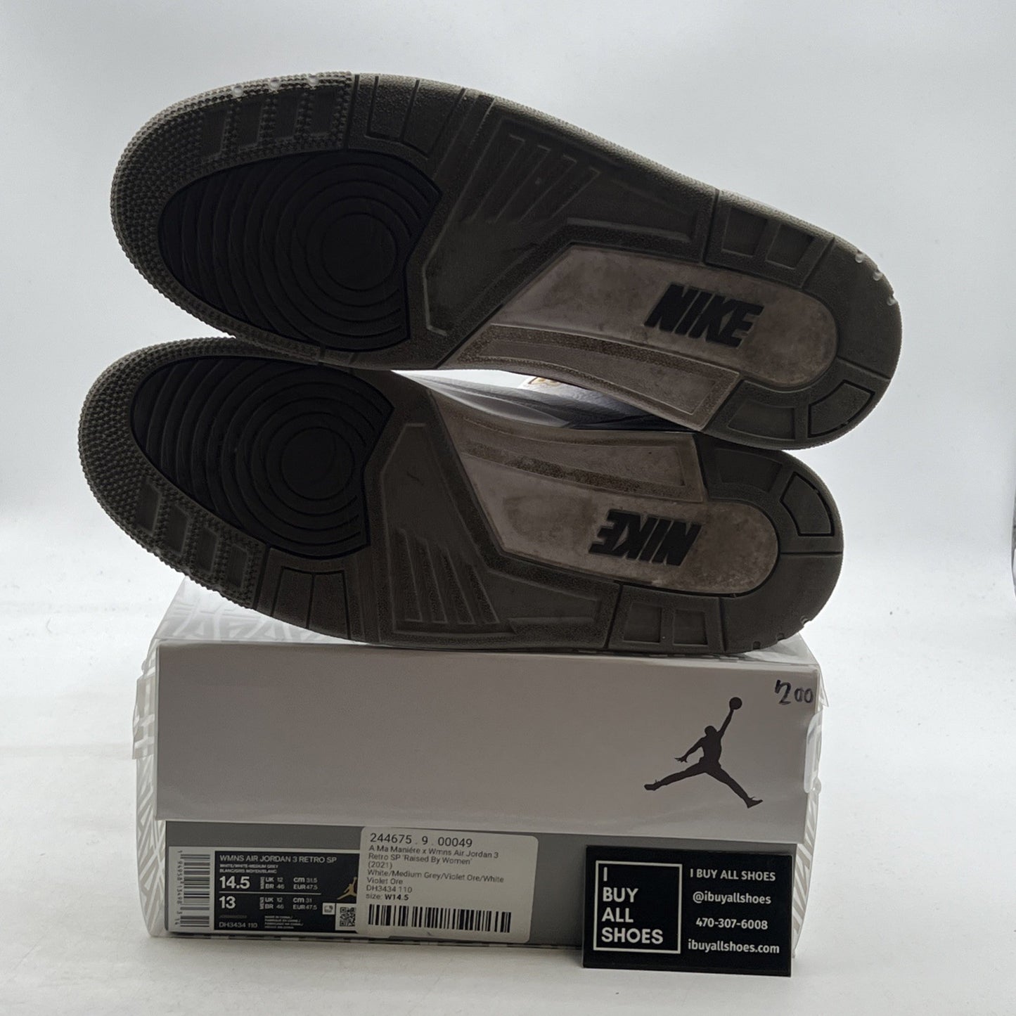 Size 14.5 - Jordan 3 Retro SP x A Ma Maniere Low Raised By Women W (DH3434-110)