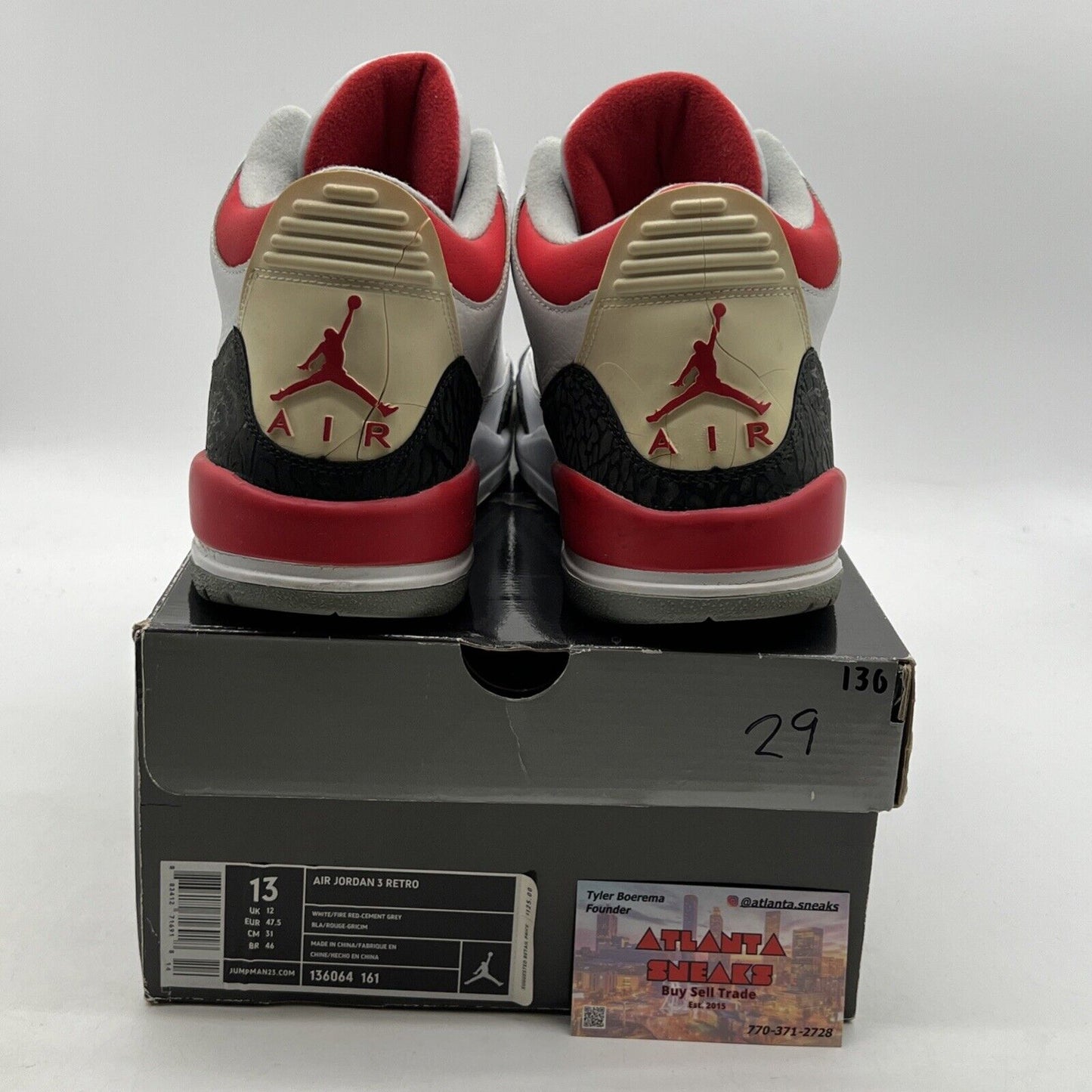 Size 13 - Air Jordan 3 Retro 2007 Fire Red (136064-161)
