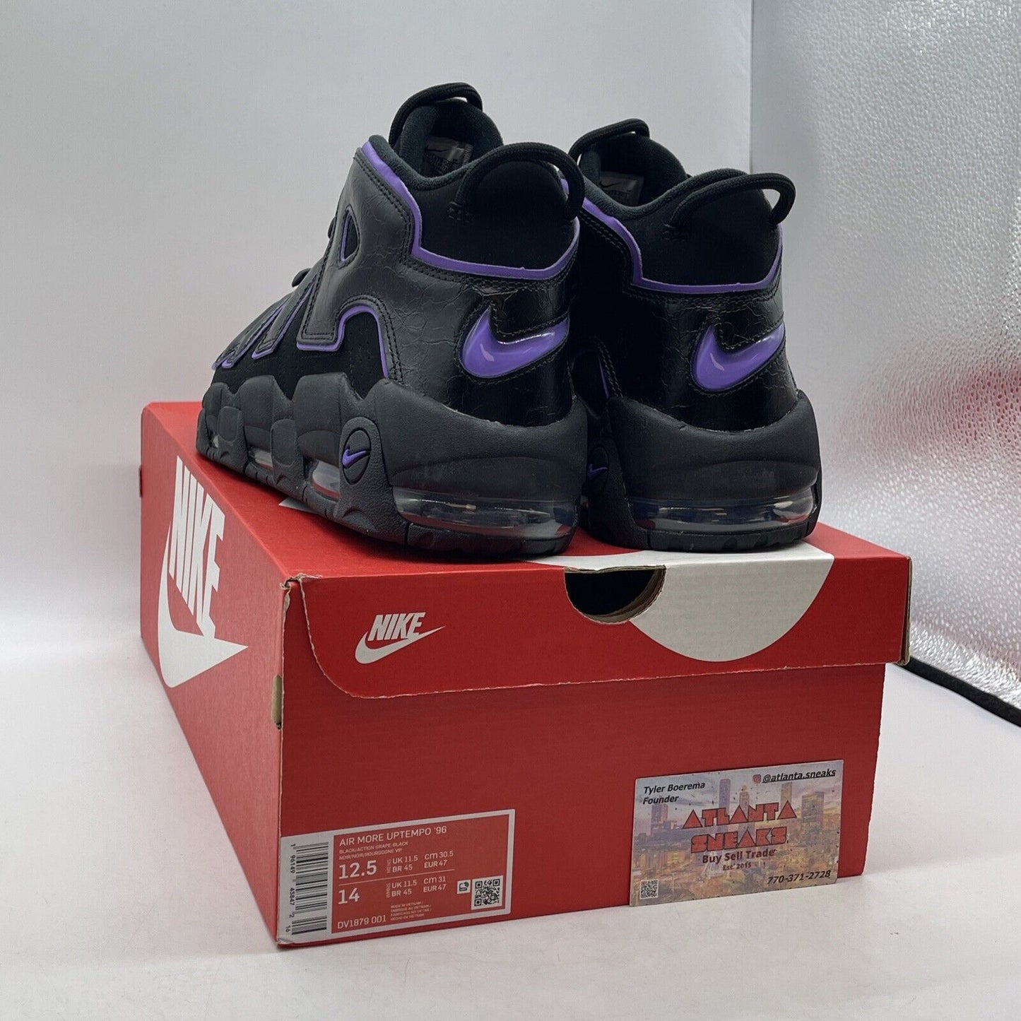 Size 12.5 - Nike Air More Uptempo '96 Black Action Grape Suede (DV1879-001)