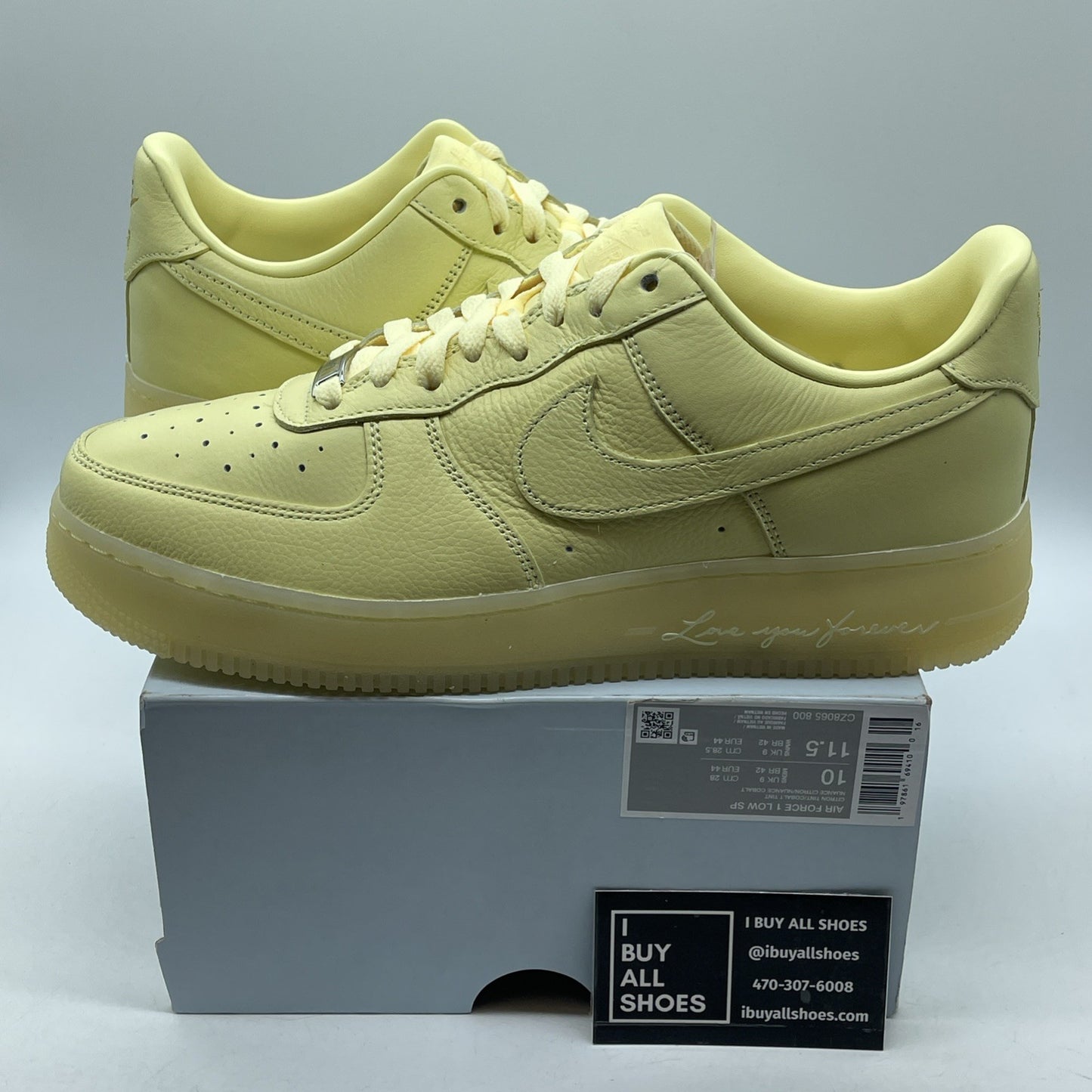 Size 10 - Nike NOCTA x Air Force 1 Low Certified Lover Boy - Citron Tint
