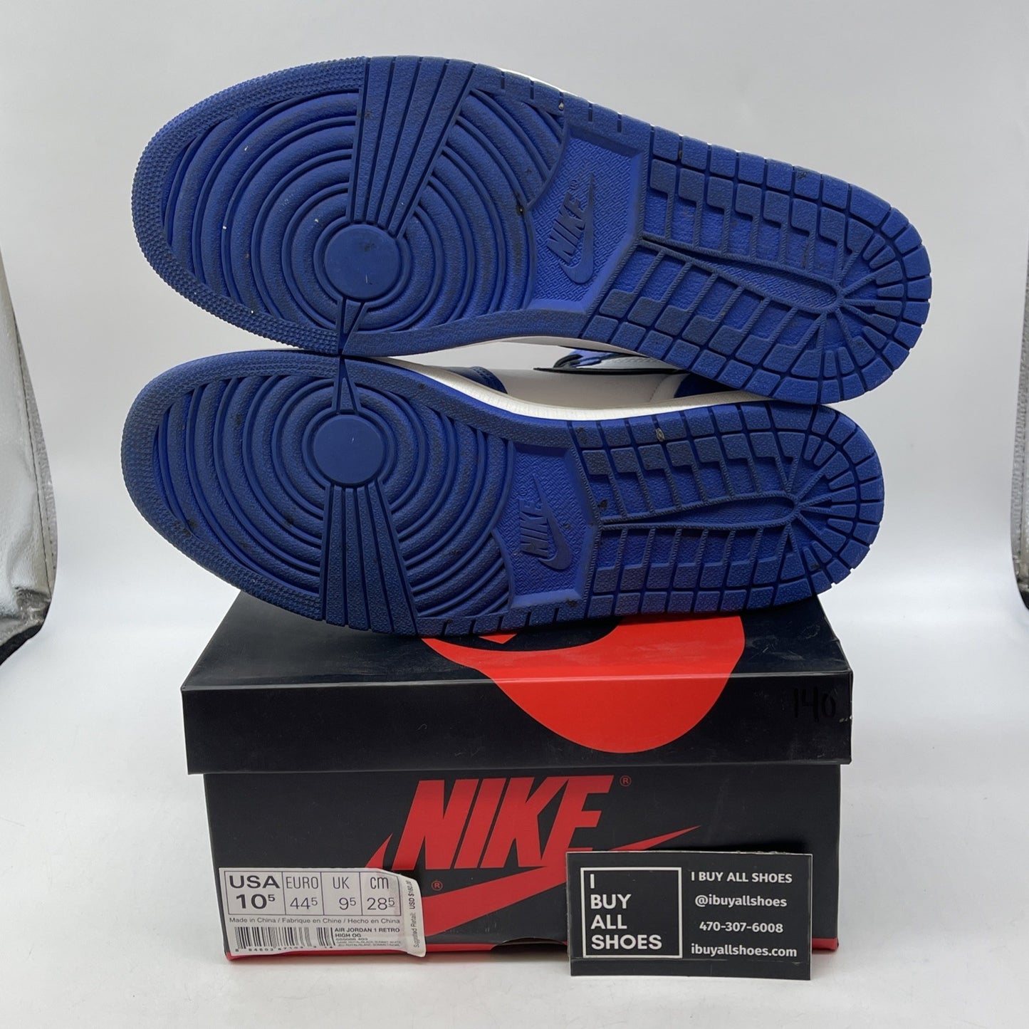 Size 10.5 - Jordan 1 Retro High OG Game Royal Blue Black Leather (555088-403)