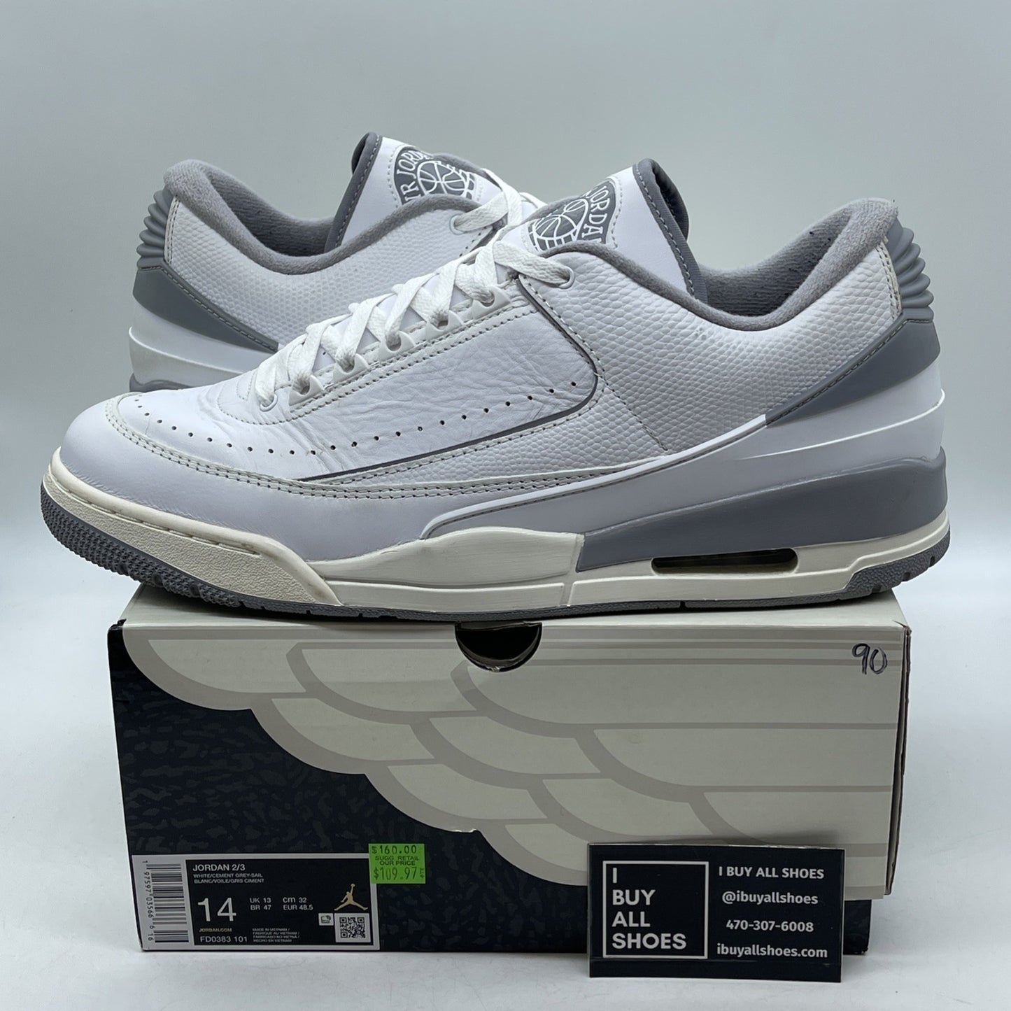 Size 14 - Air Jordan 2/3 White Cement (FD0383-101)