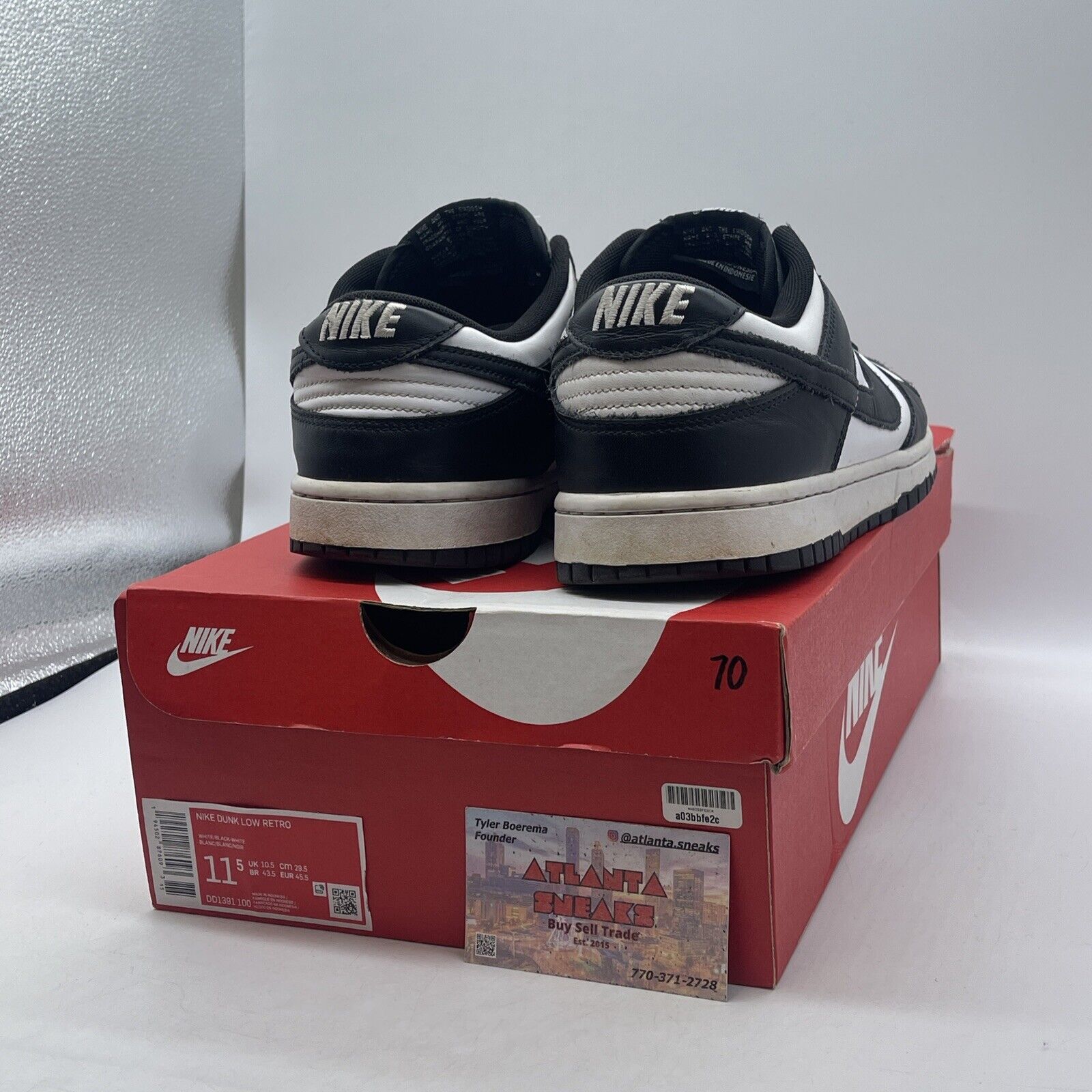 Size 11.5 - Nike Dunk Low Black White Leather (DD1391-100)