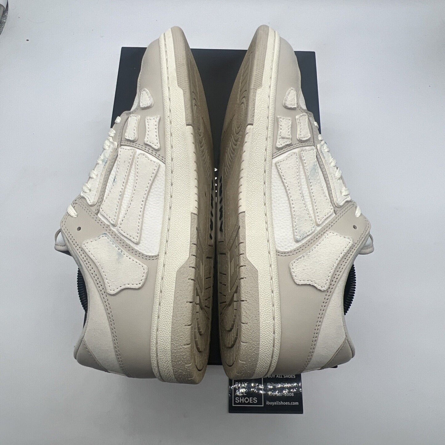 Size 11 - Amiri Skel Top Low Cream Beige And White