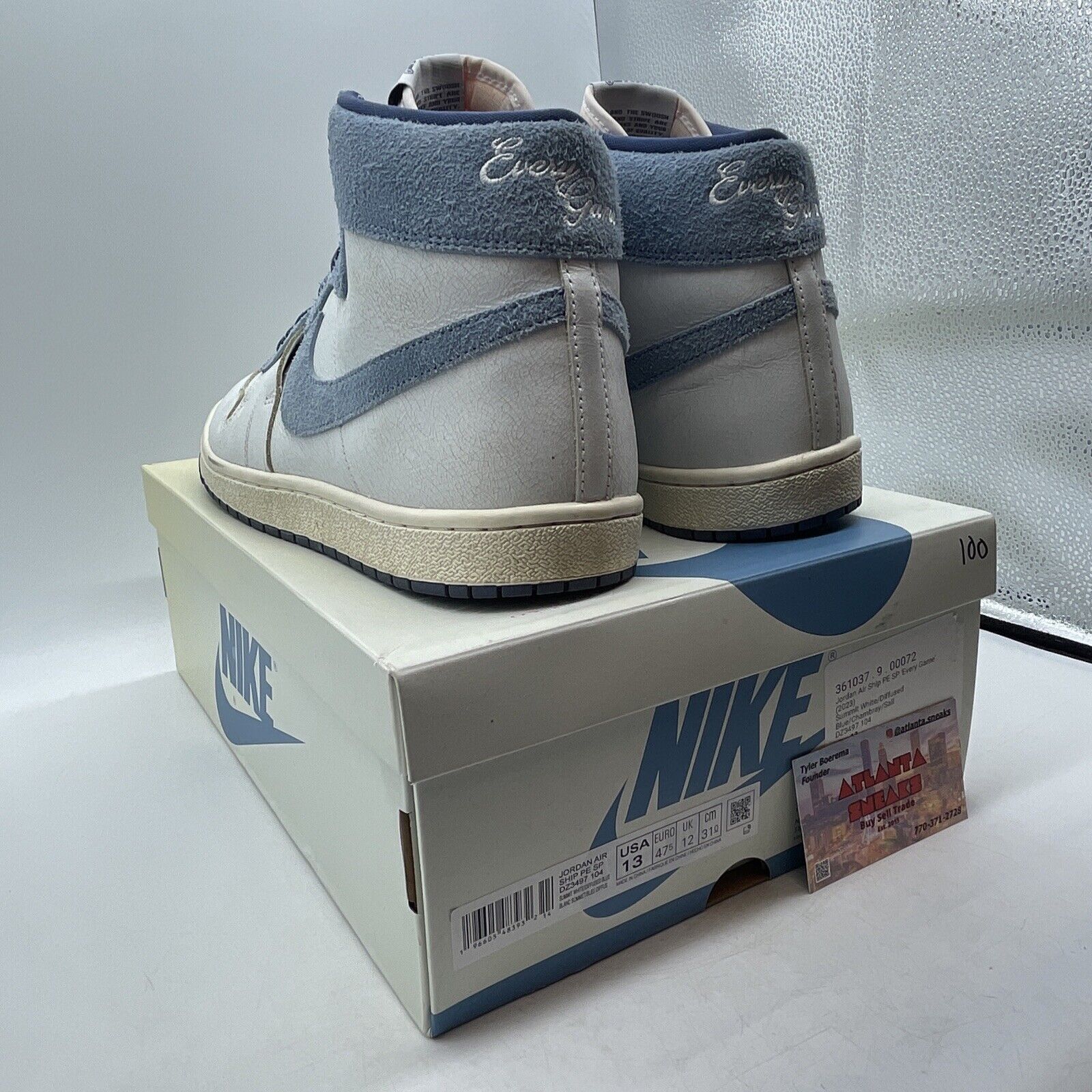Size 13 - Jordan Air Ship PE SP Every Game Blue White Leather (DZ3497-104)