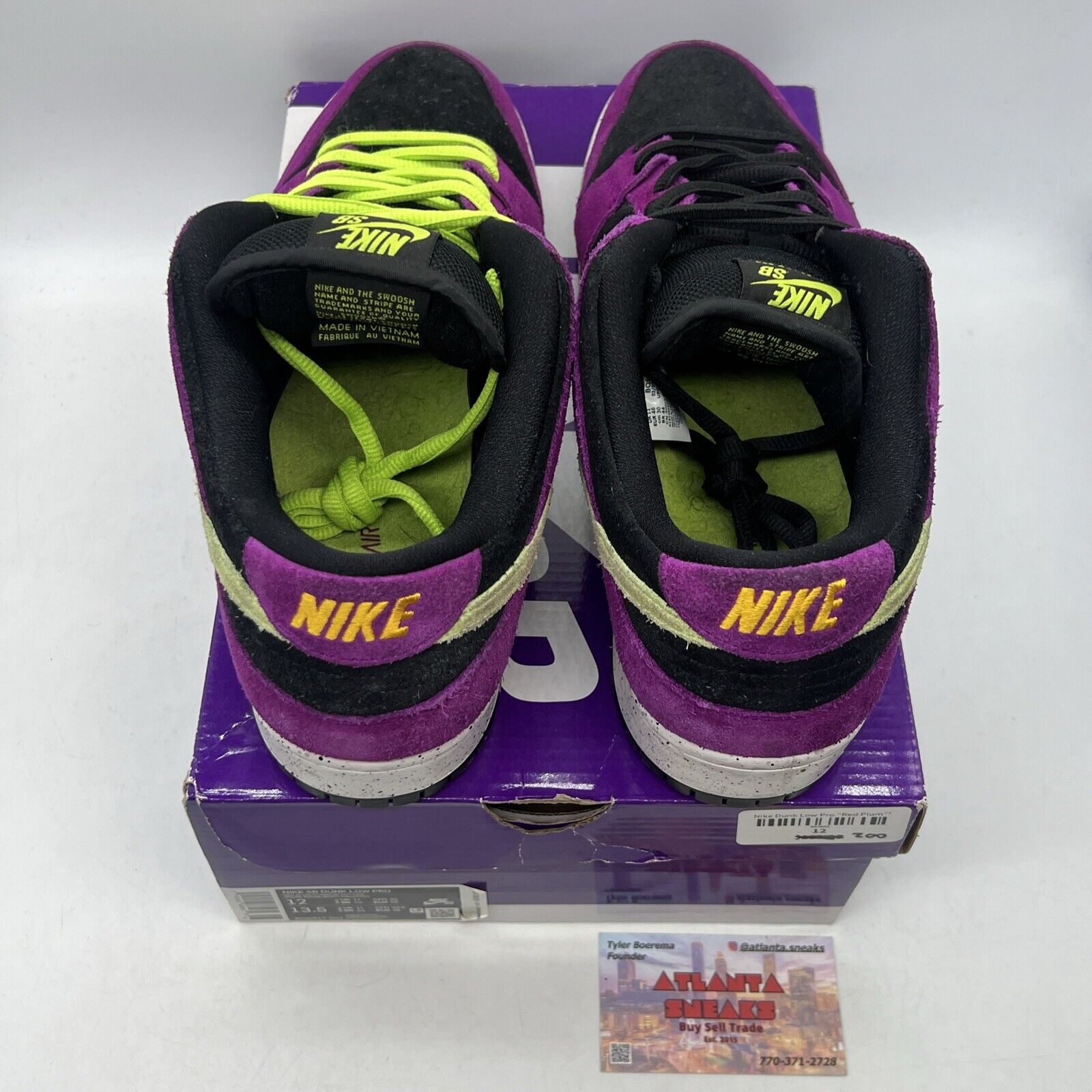 Size 12 - Nike Dunk Pro SB Low Red Plum Black Purple Suede White (BQ6817-501)