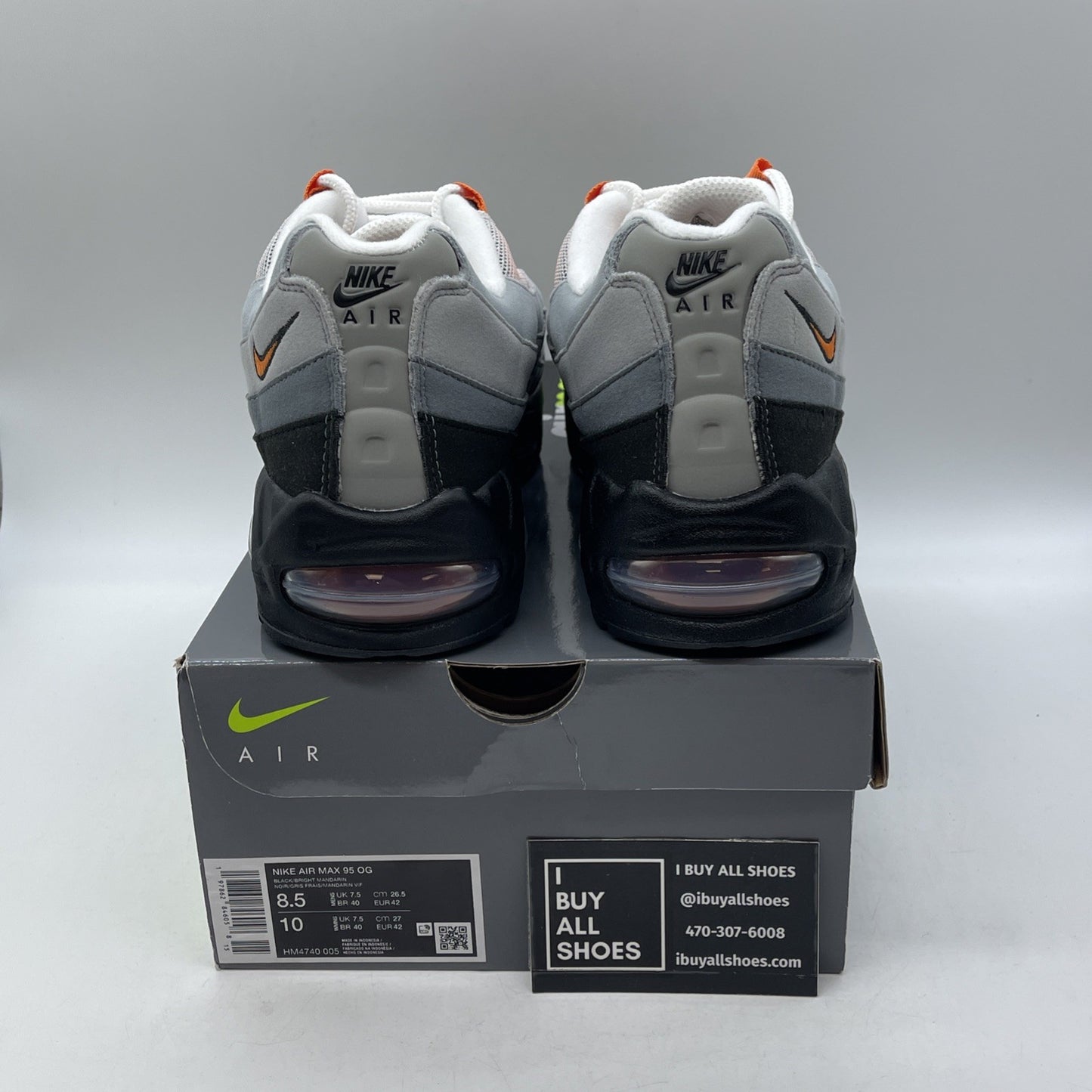 Size 8.5 - Nike Air Max 95 OG Big Bubble Bright Mandarin Orange 2.0 HM4740-101