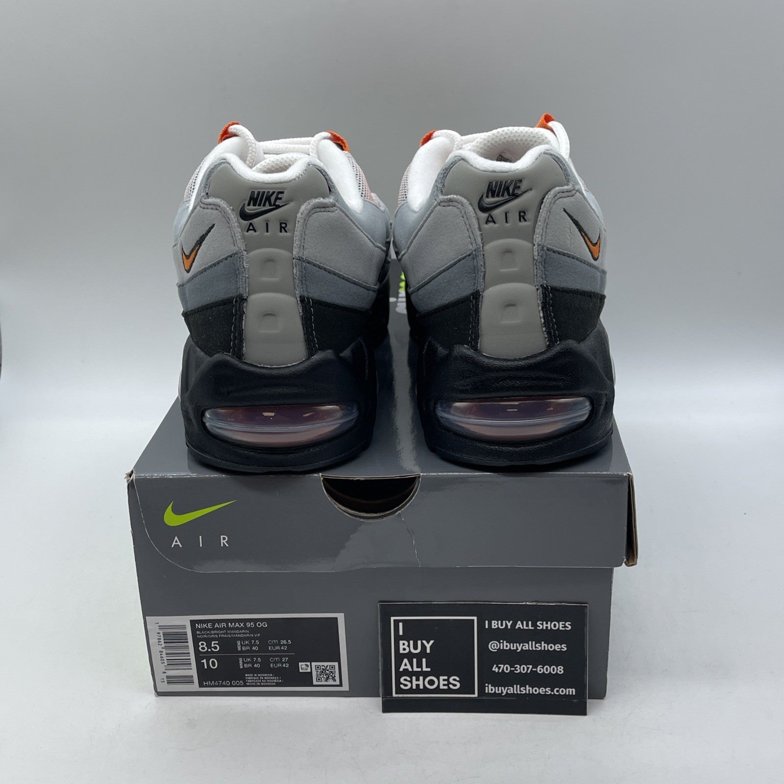 Size 8.5 - Nike Air Max 95 OG Big Bubble Bright Mandarin Orange 2.0 HM4740-101