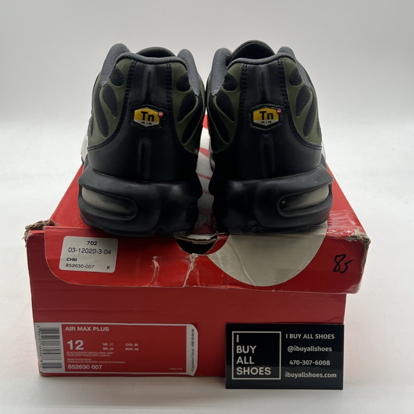 Size 12 - Nike Air Max Plus Black Legion Green (852630-007)