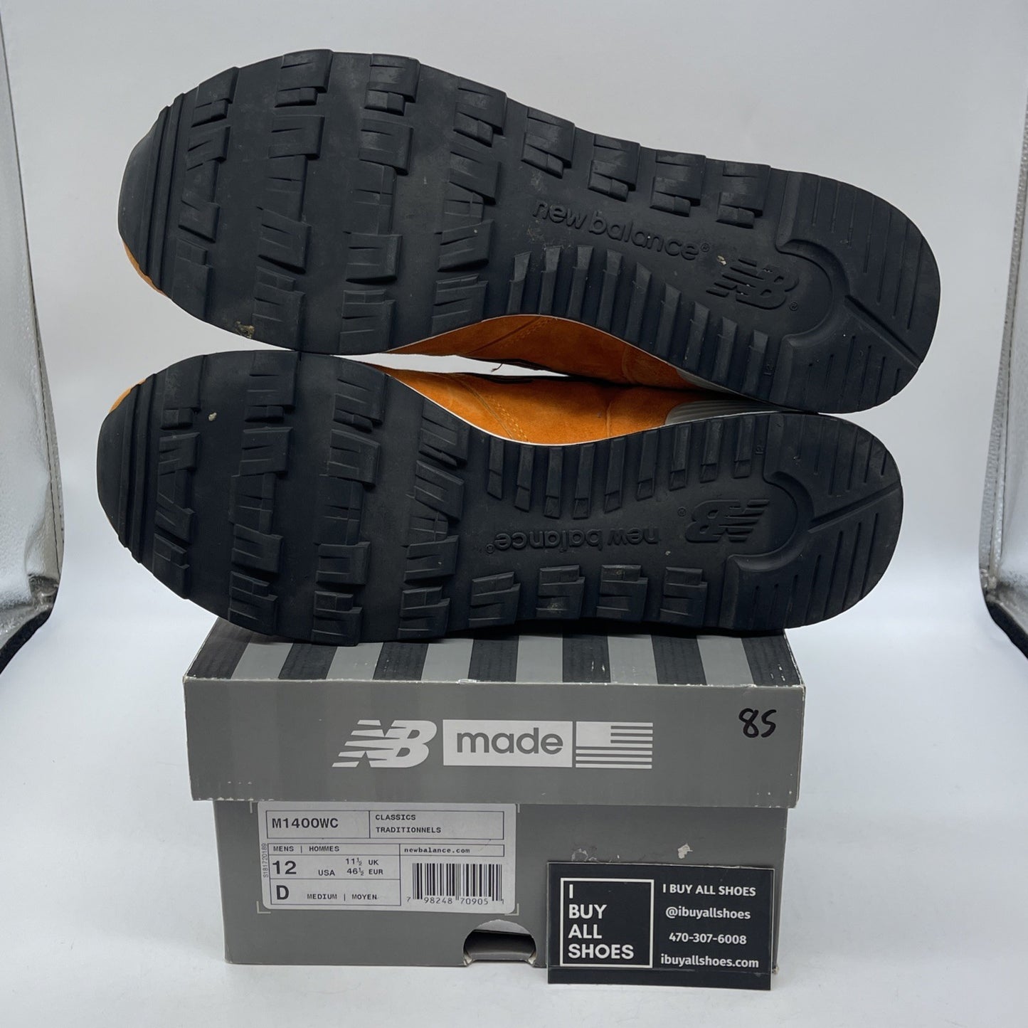 Size 12 - New Balance 1400 Suede Sneakers Orange Grey Leather (M1400WC)