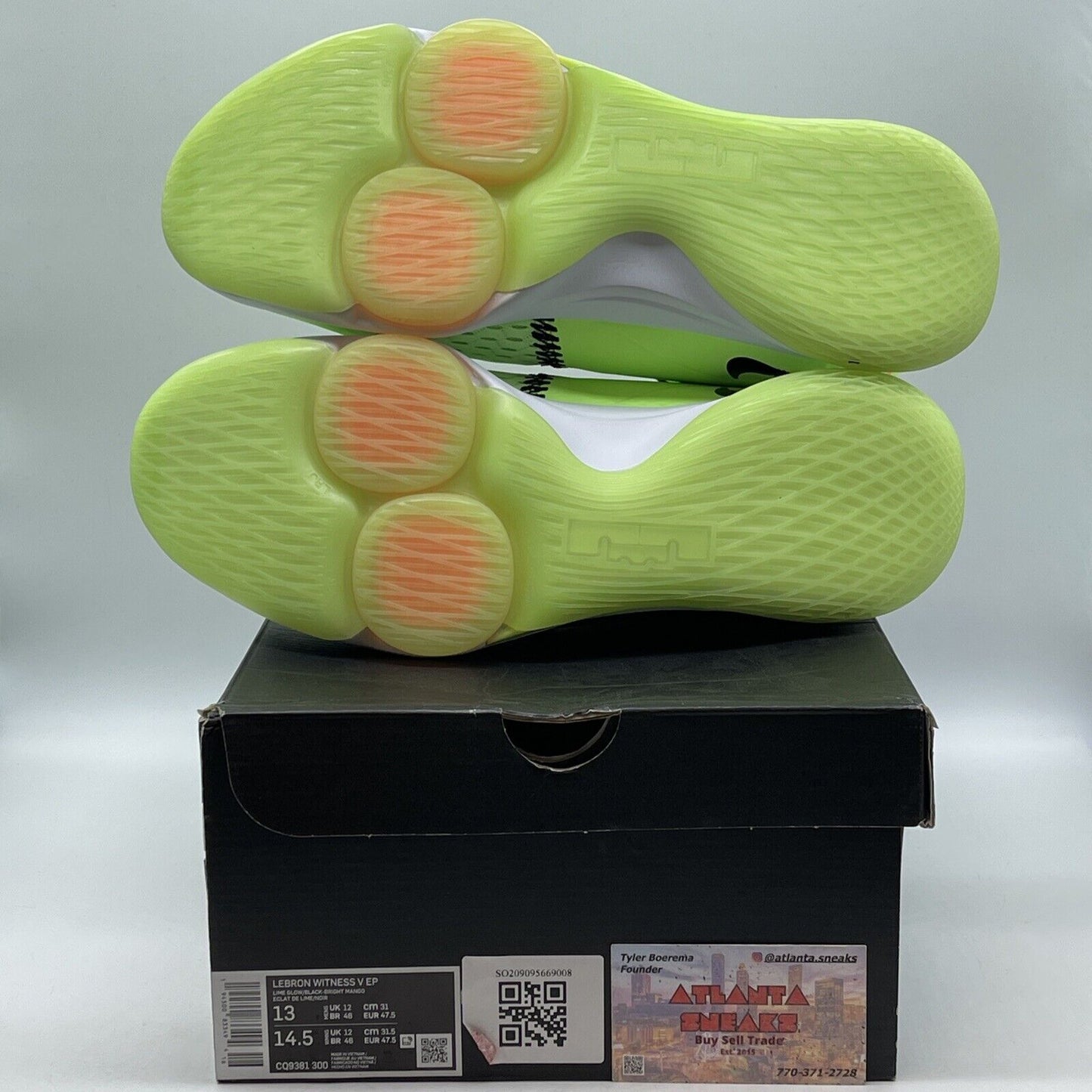 Size 13 - Nike LeBron Witness 5 EP Grinch Green White Suede Leather (CQ9381-300)