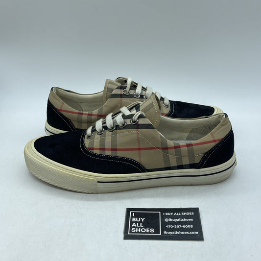 Size 43 - BURBERRY WILSON VINTAGE CHECK CANVAS LOW TOP SNEAKERS