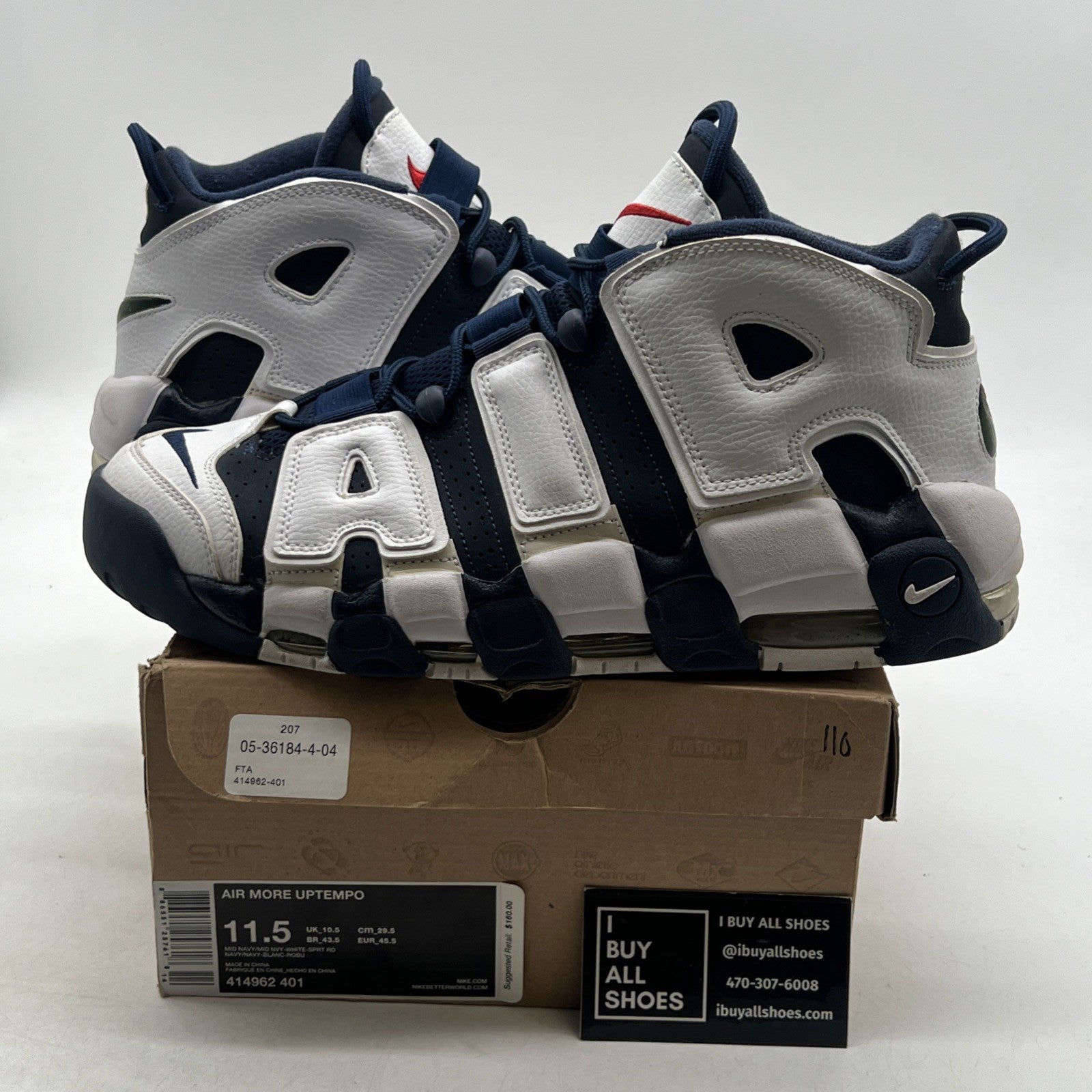 Size 11.5 - Nike Air More Uptempo 2012 Olympic (414962-401)