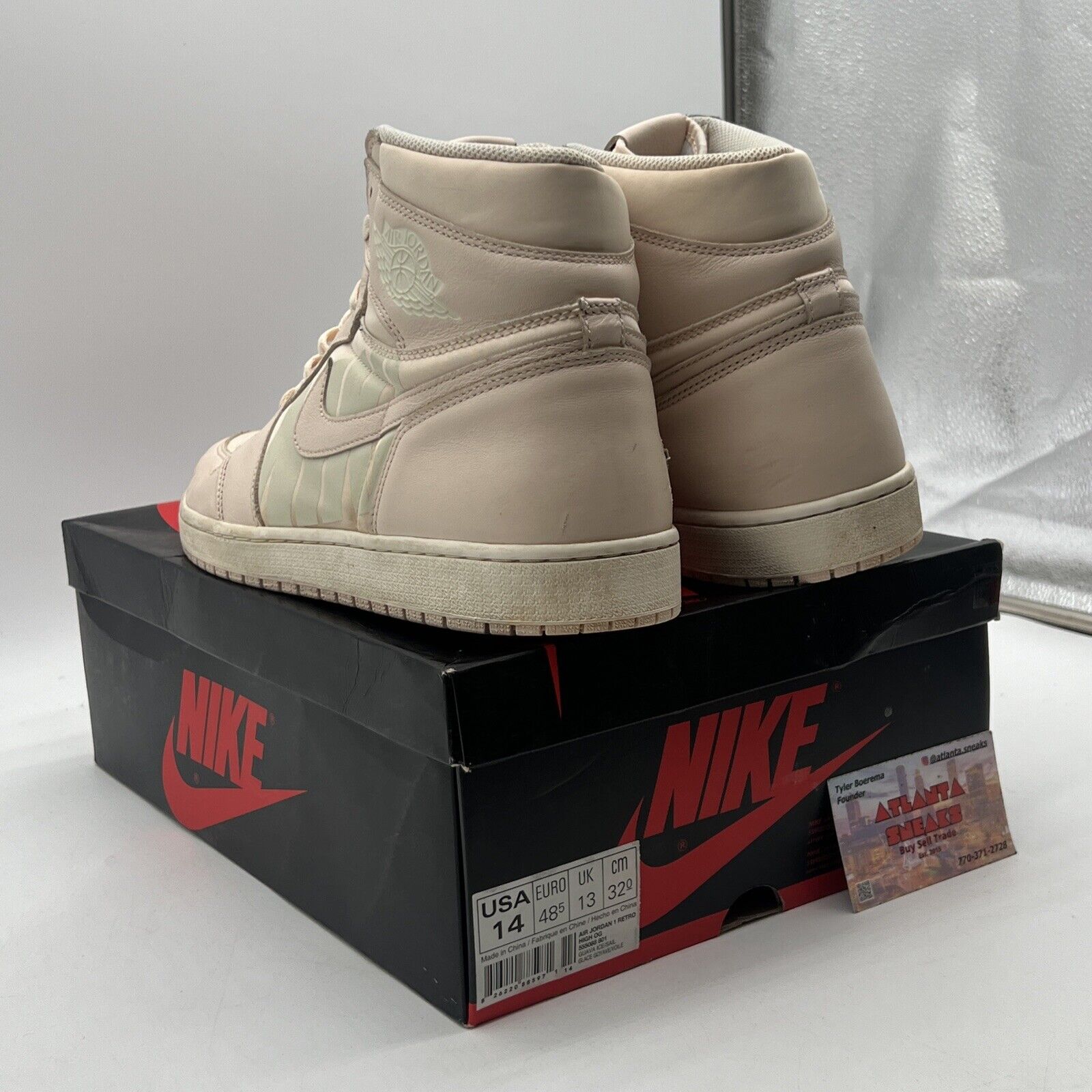 Size 14 - Air Jordan 1 Retro OG High Guava Ice Leather Light Pink (555088-801)