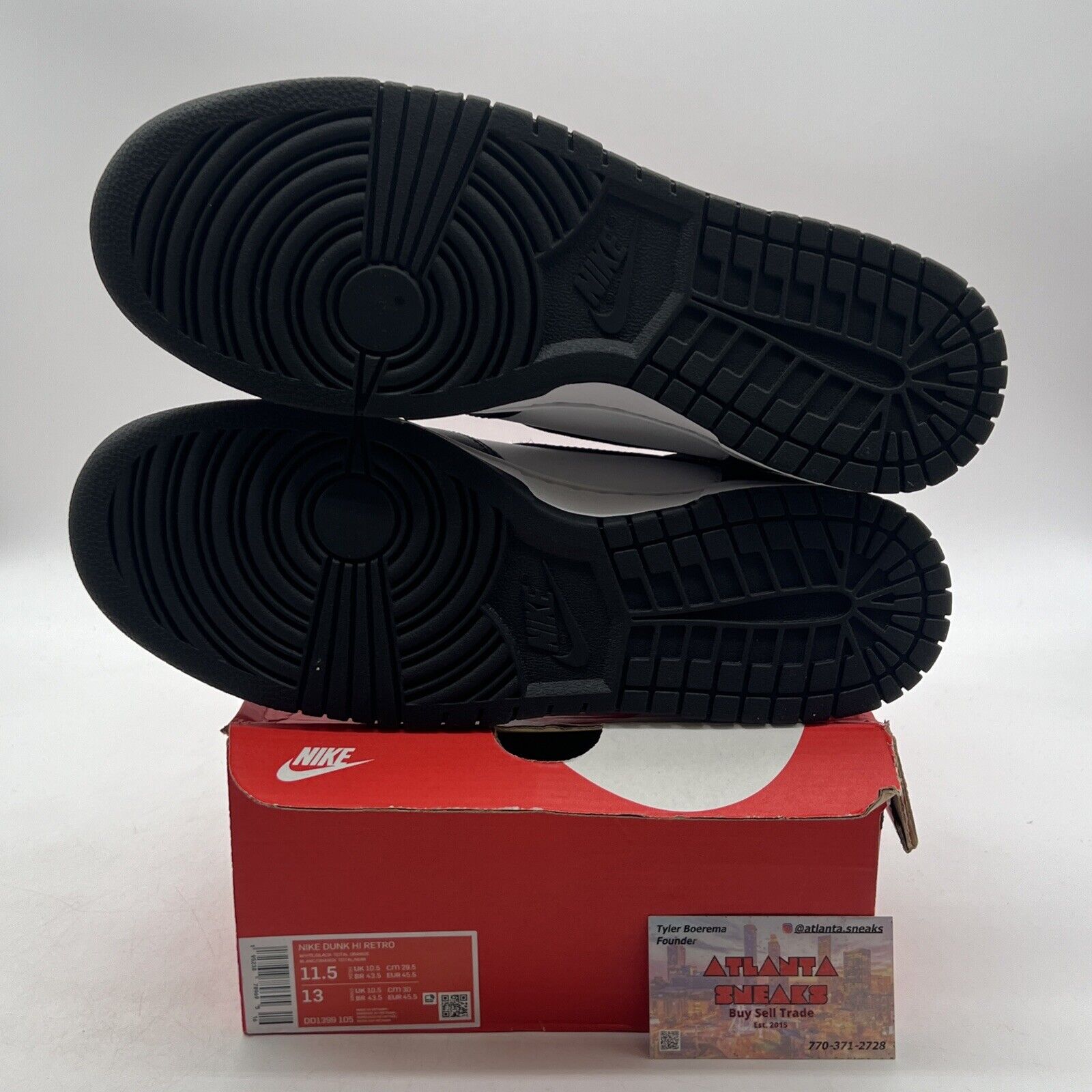 Size 11.5 - Nike Dunk High Black White Leather (DD1399-105)