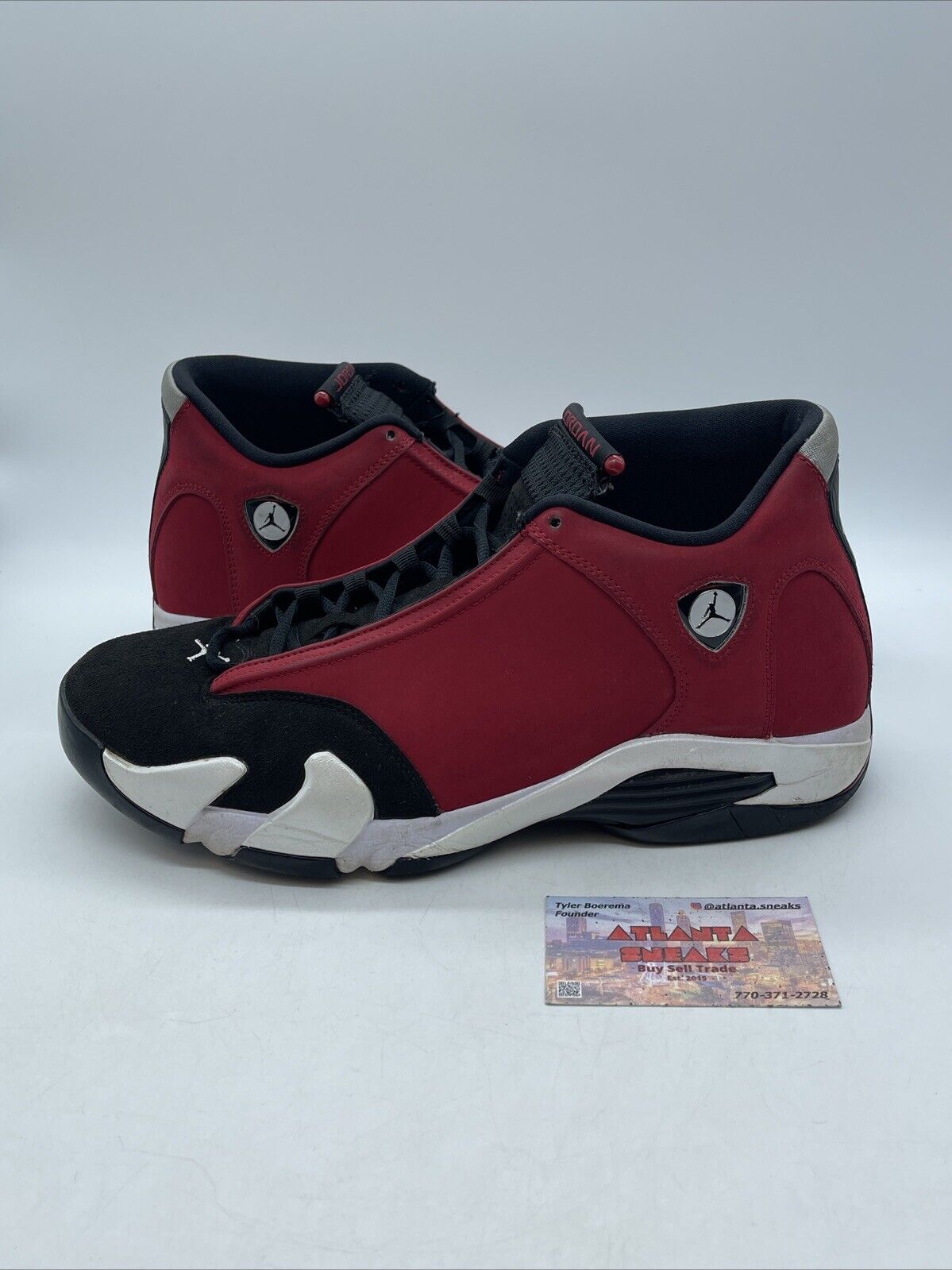 Size 12 - Air Jordan 14 Retro Gym Red Suede White Black Leather (487471-006)