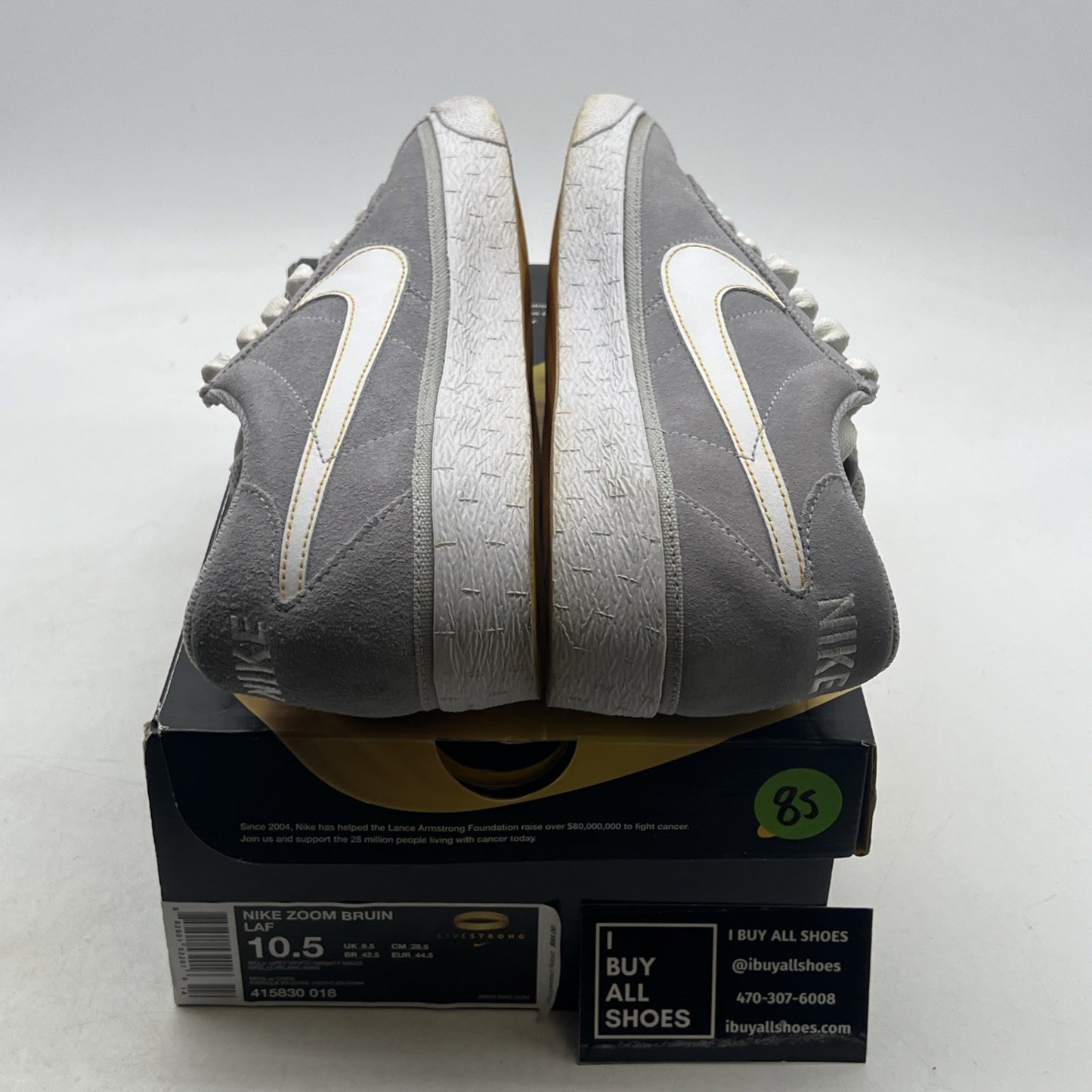 Size 10.5 - Nike Zoom Bruin Laf Grey/White 2010 (415830-018)