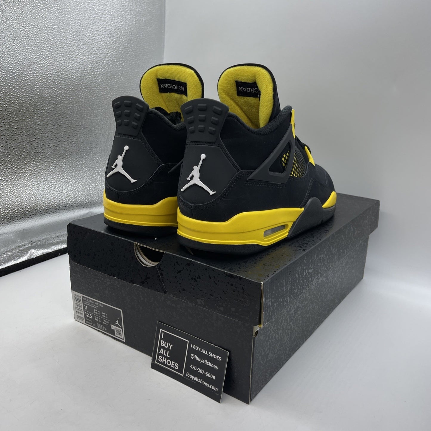 Size 11 - Jordan 4 Retro Mid Thunder Yellow Black Suede (DH6927-017)