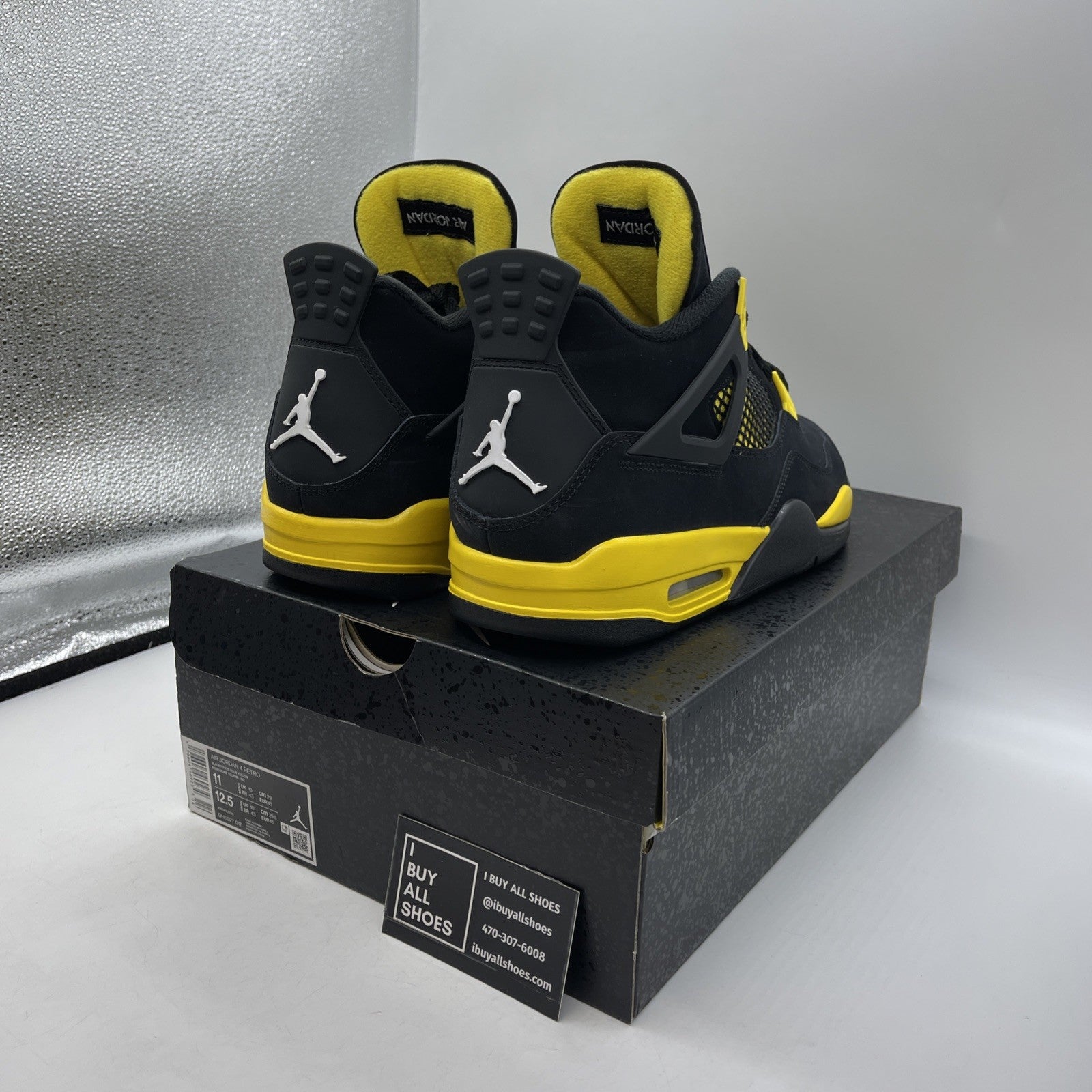 Size 11 - Jordan 4 Retro Mid Thunder Yellow Black Suede (DH6927-017)