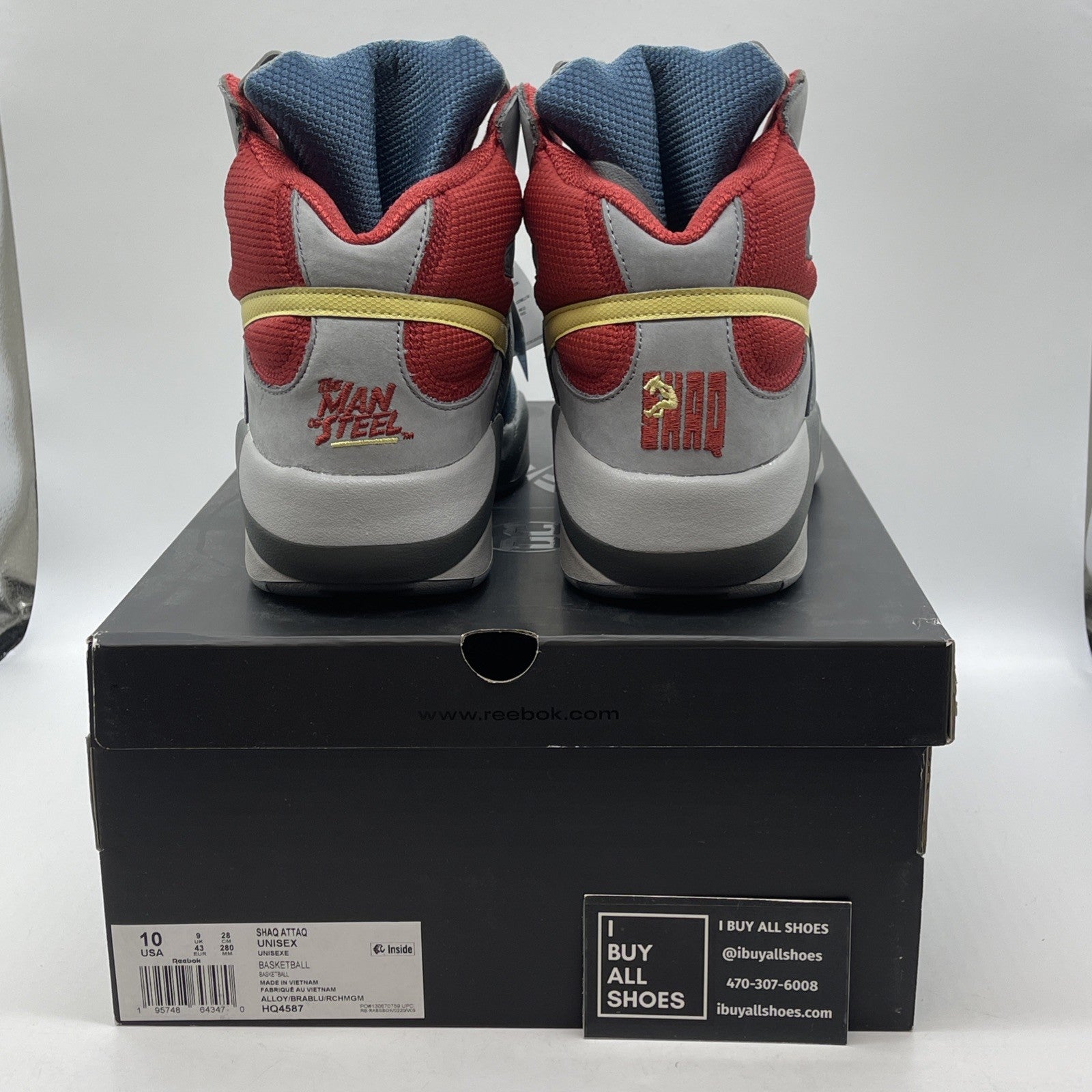 Size 10 - Reebok DC Comics x Shaq Attaq Man of Steel Suede Leather (HQ4587)