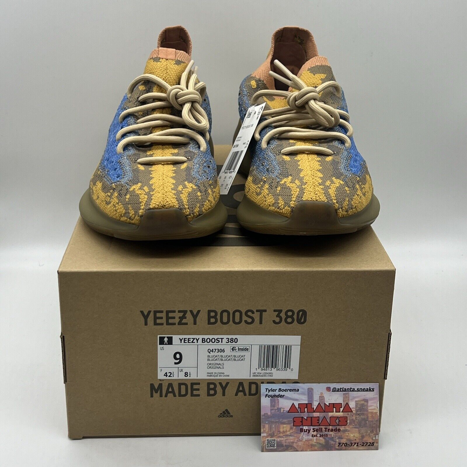 Size 9 - adidas Yeezy Boost 380 Blue Oat Non-Reflective Bread New Og All DS