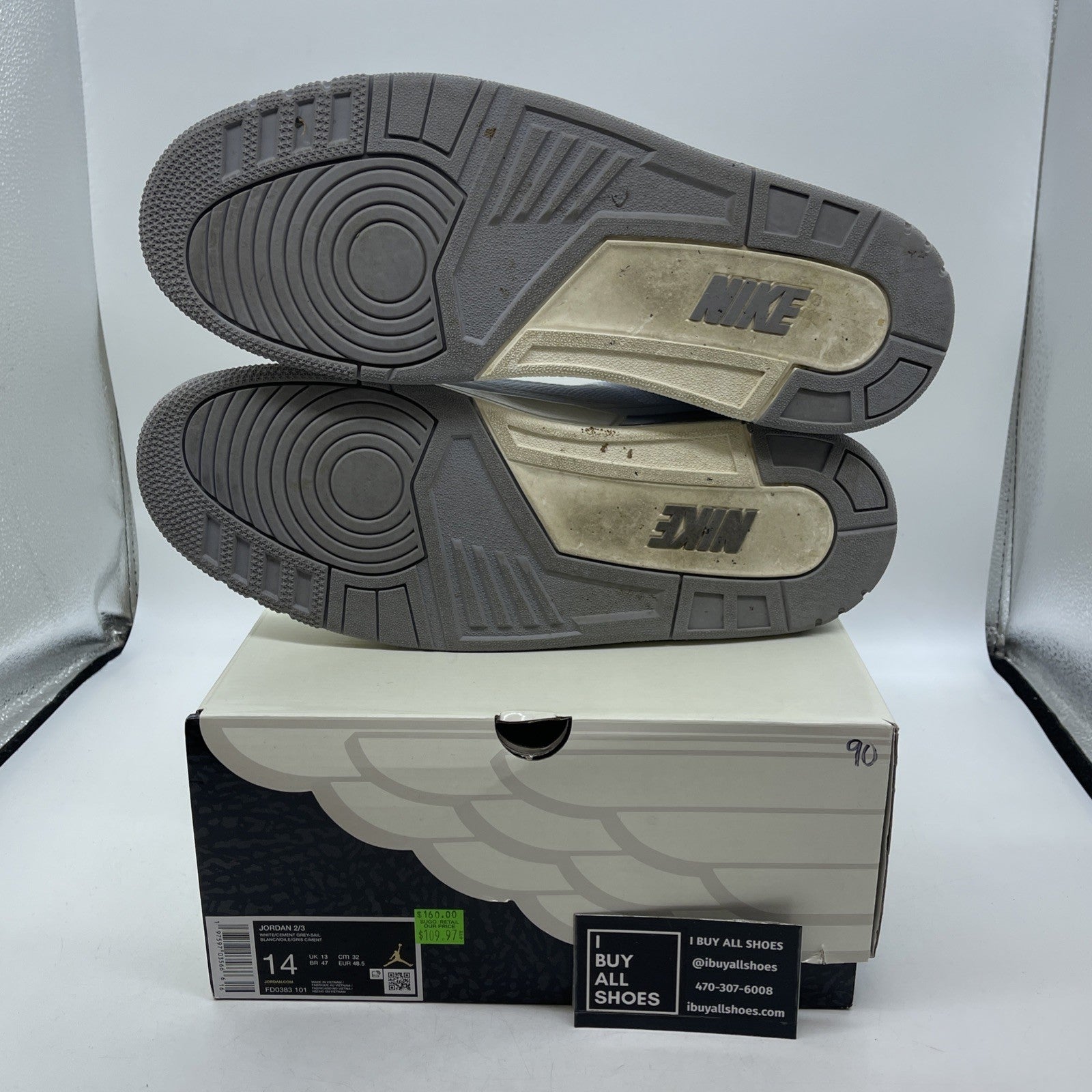Size 14 - Air Jordan 2/3 White Cement (FD0383-101)