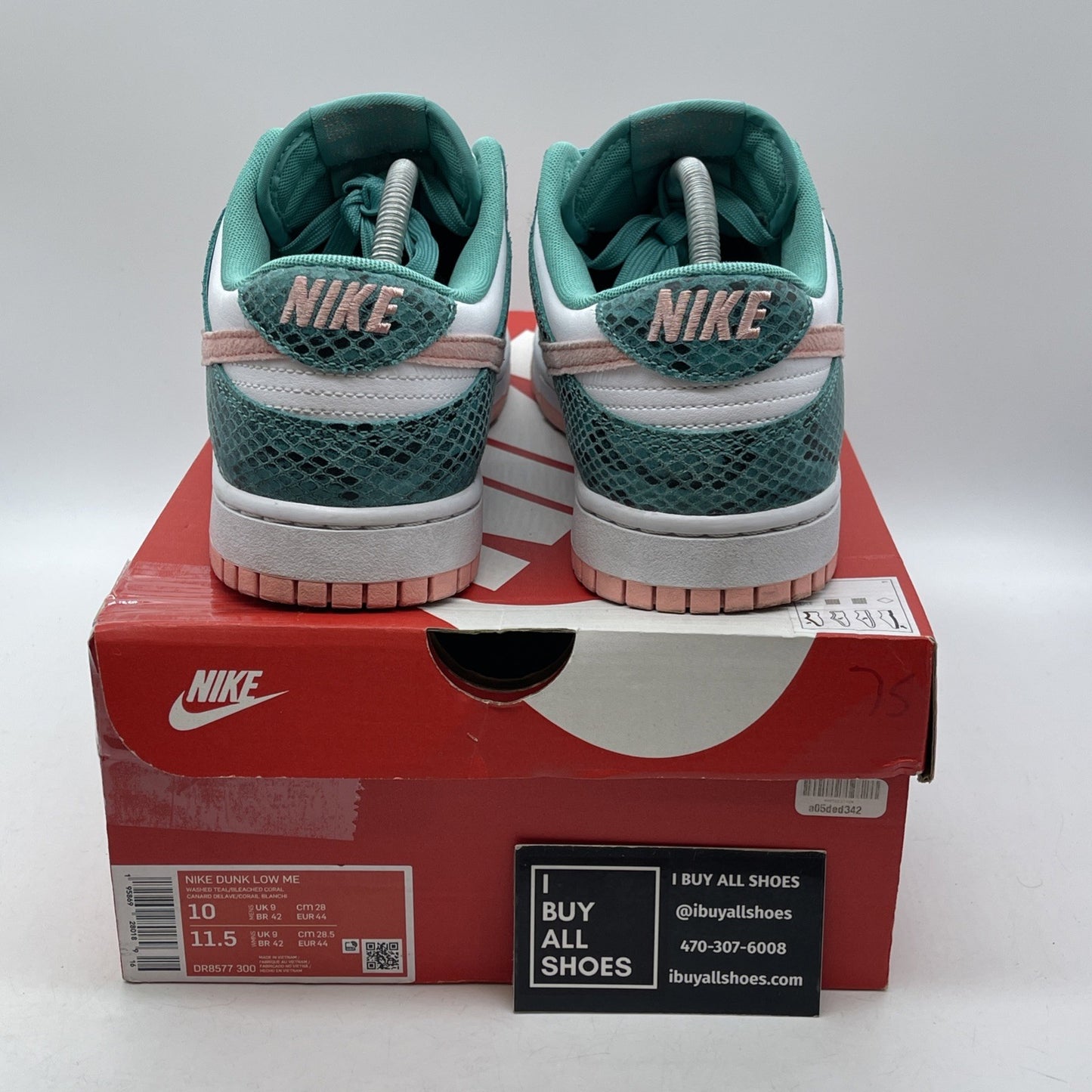 Size 10 - Nike Dunk Low Washed Teal Snakeskin Suede Leather (DR8577-300)