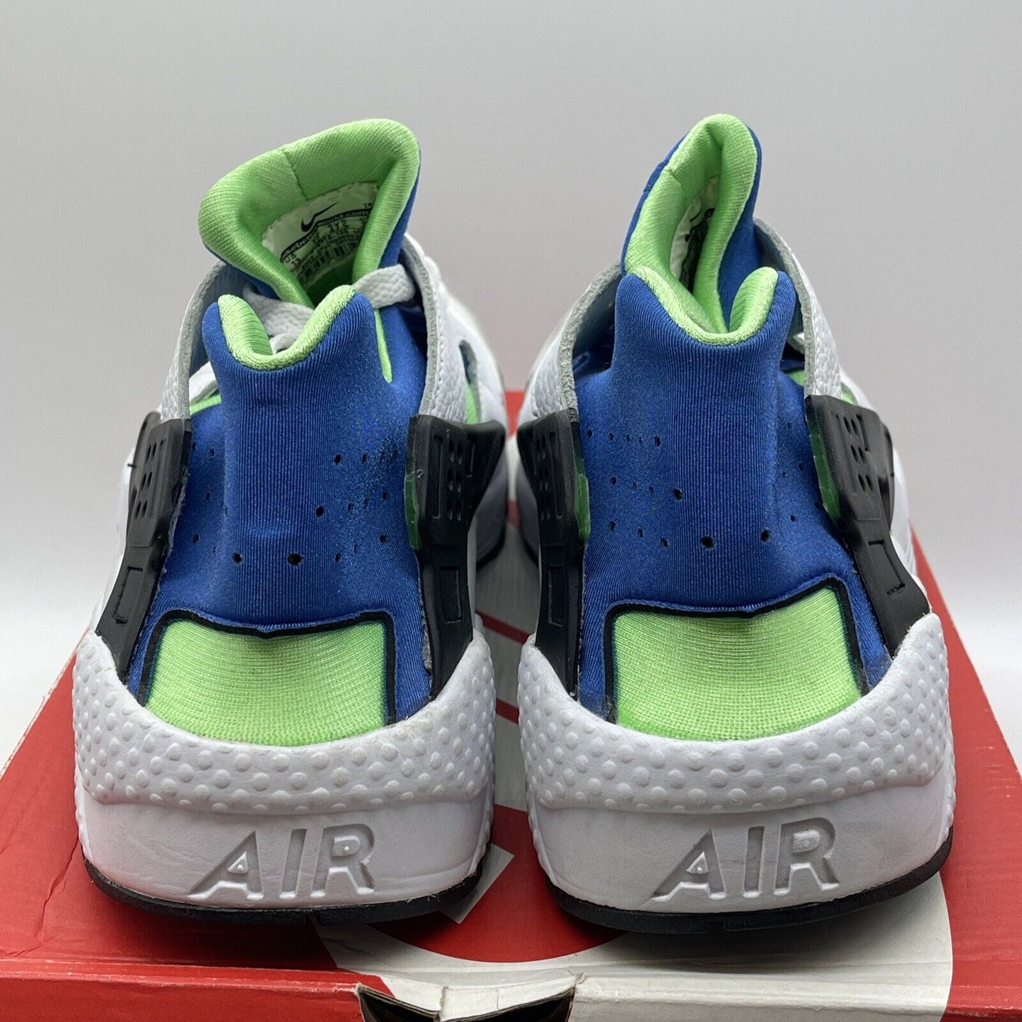 Size 13 - Nike Air Huarache Scream Green Blue White Black (318429-100)