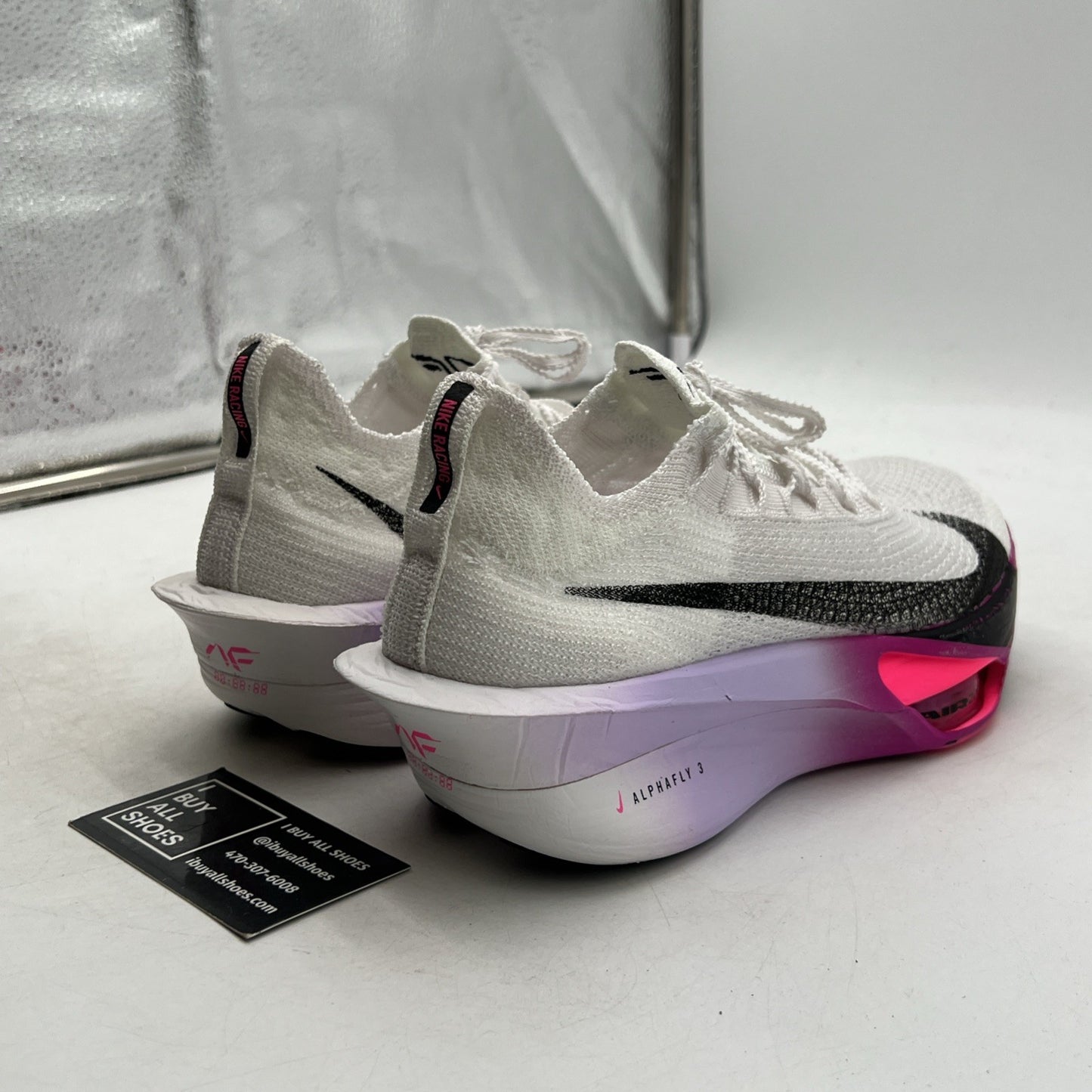 Size 8.5 - Nike Air Zoom Alphafly NEXT% 3 White Vivid Grape W (FD8315-100)