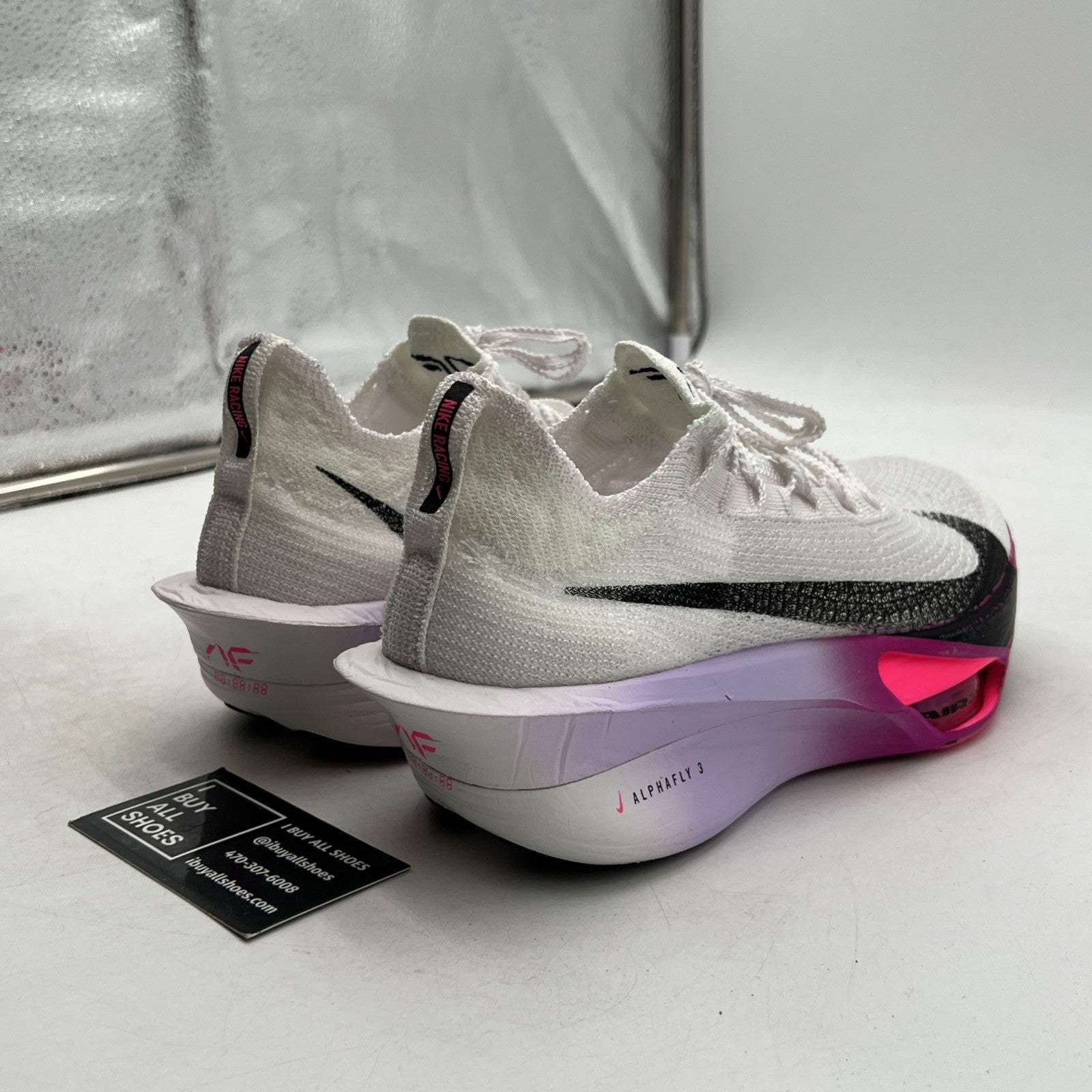 Size 8.5 - Nike Air Zoom Alphafly NEXT% 3 White Vivid Grape W (FD8315-100)